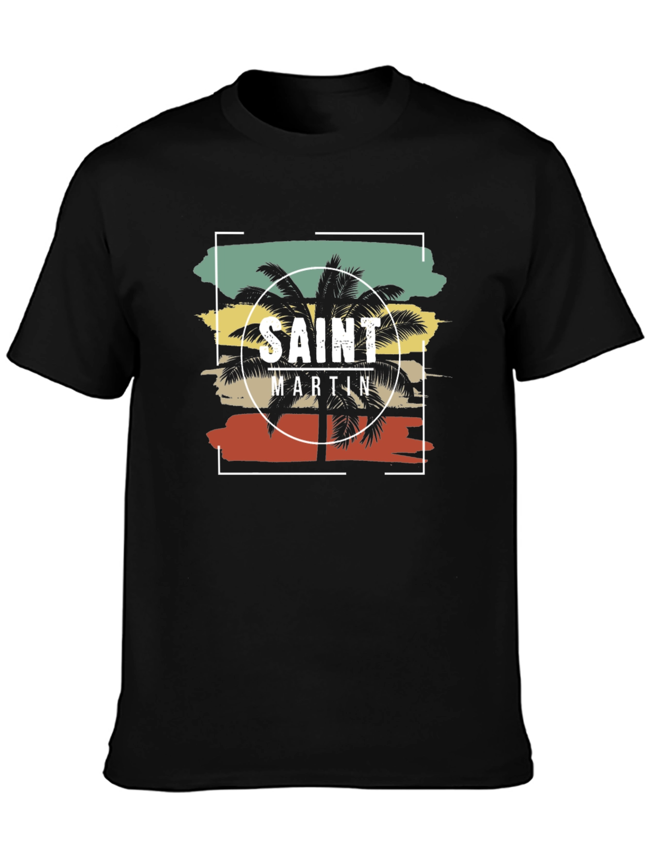 Saint Martin Palm Tree Graphic T-Shirt