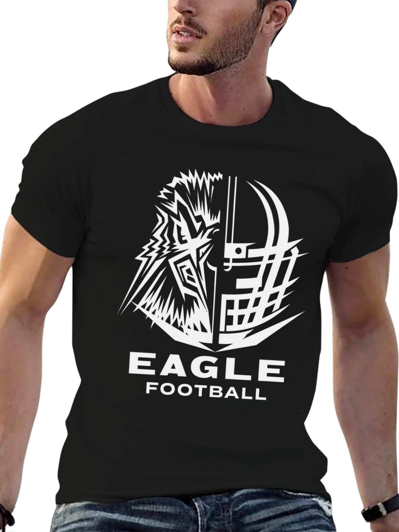 Eagle Football Graphic Tee - Black