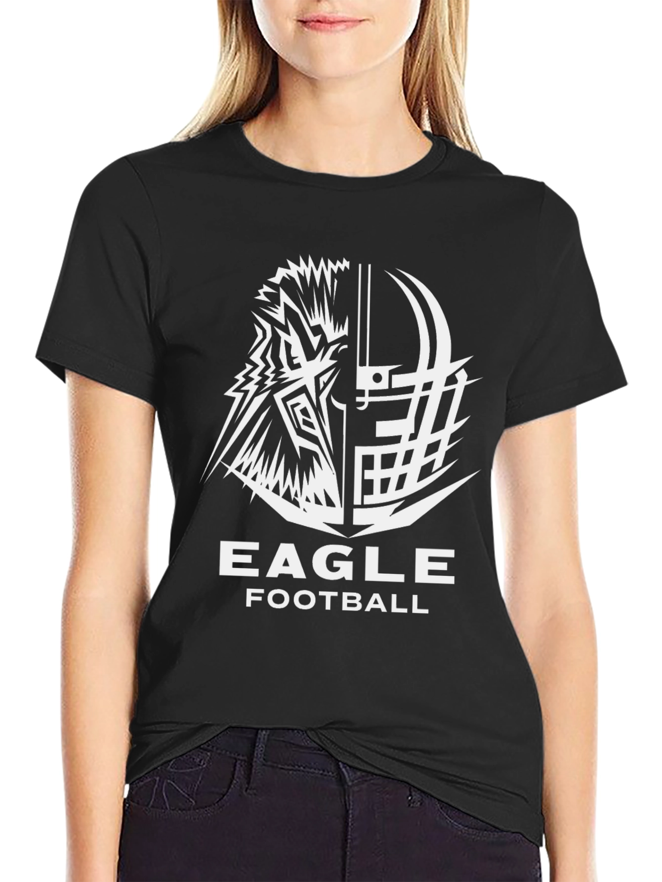Eagle Football Graphic Tee - Black