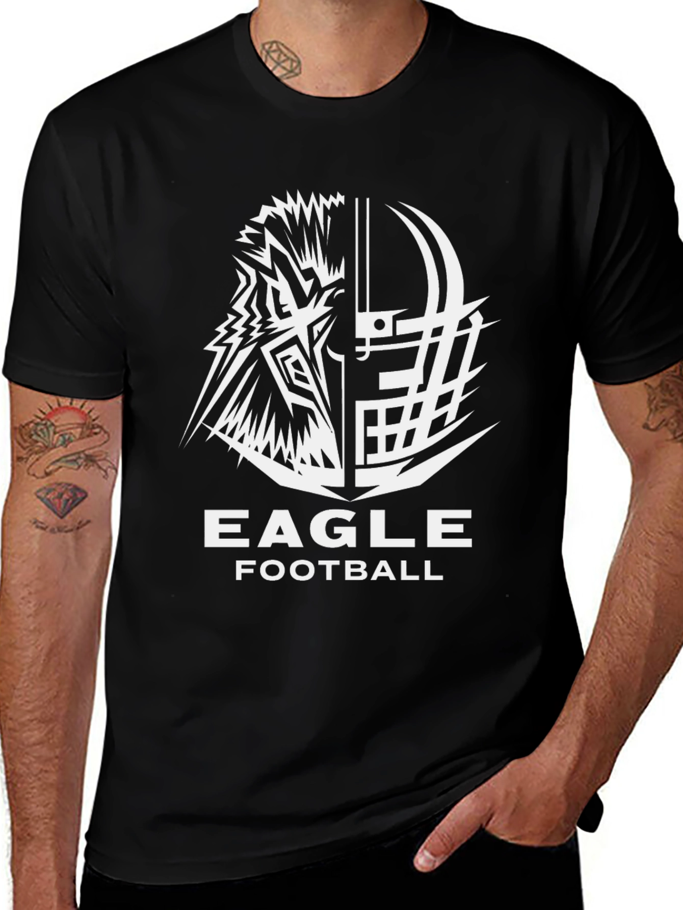 Eagle Football Graphic Tee - Black