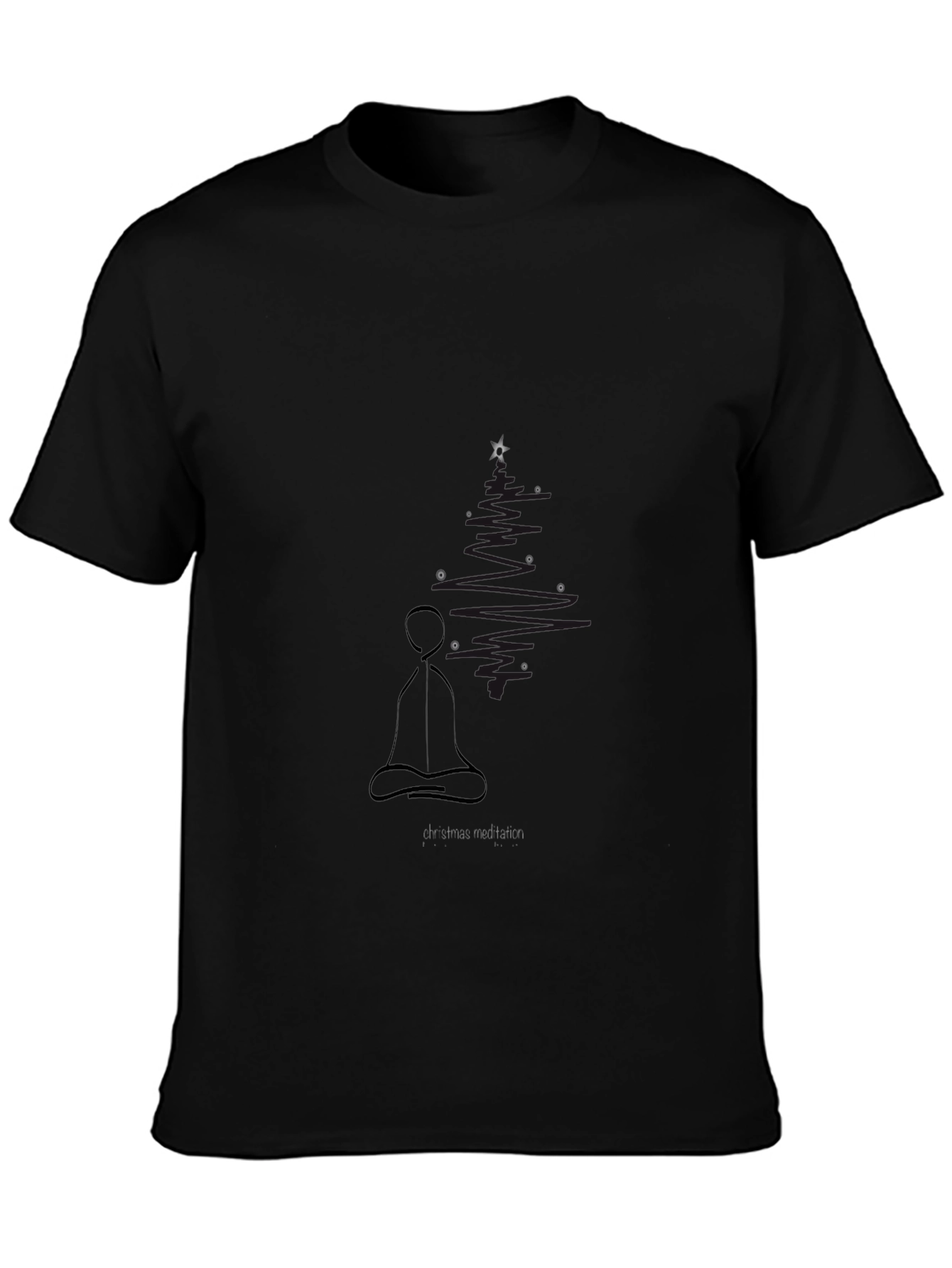 Zen Meditation Black T-Shirt - Relaxed Fit