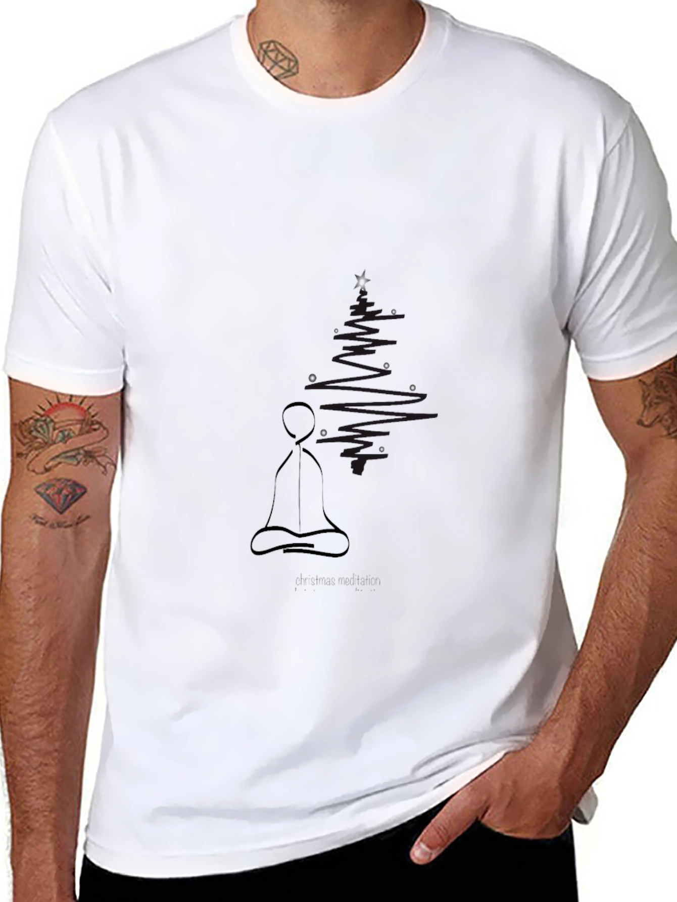 Zen Meditation Black T-Shirt - Relaxed Fit
