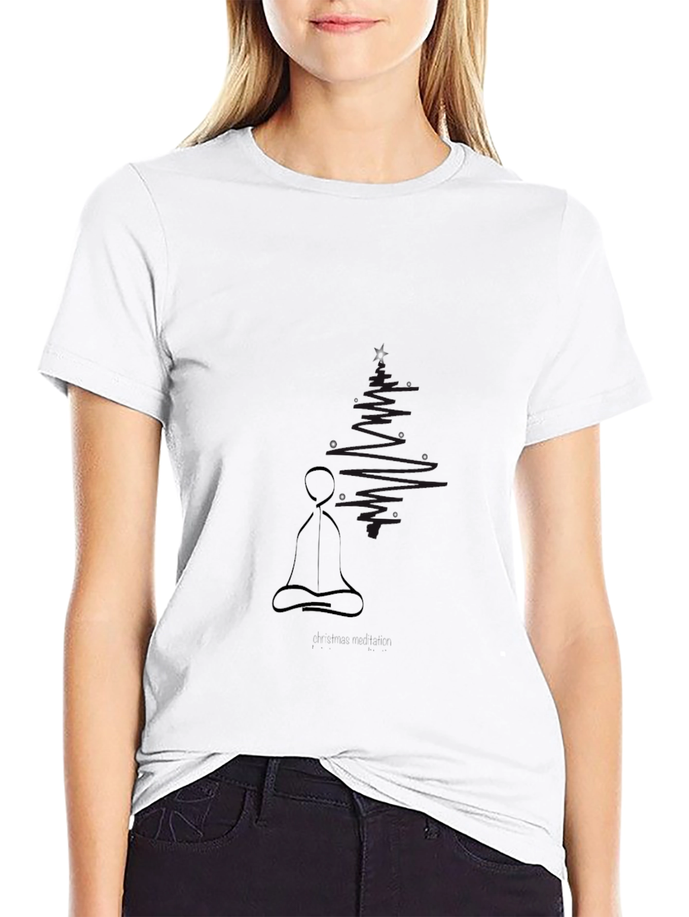 Zen Meditation Black T-Shirt - Relaxed Fit