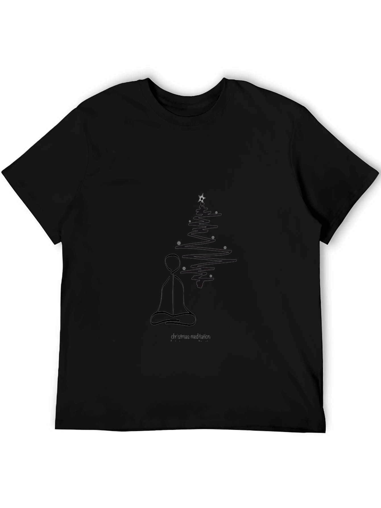 Zen Meditation Black T-Shirt - Relaxed Fit