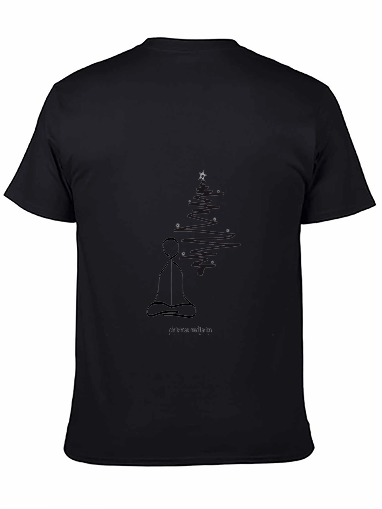 Zen Meditation Black T-Shirt - Relaxed Fit