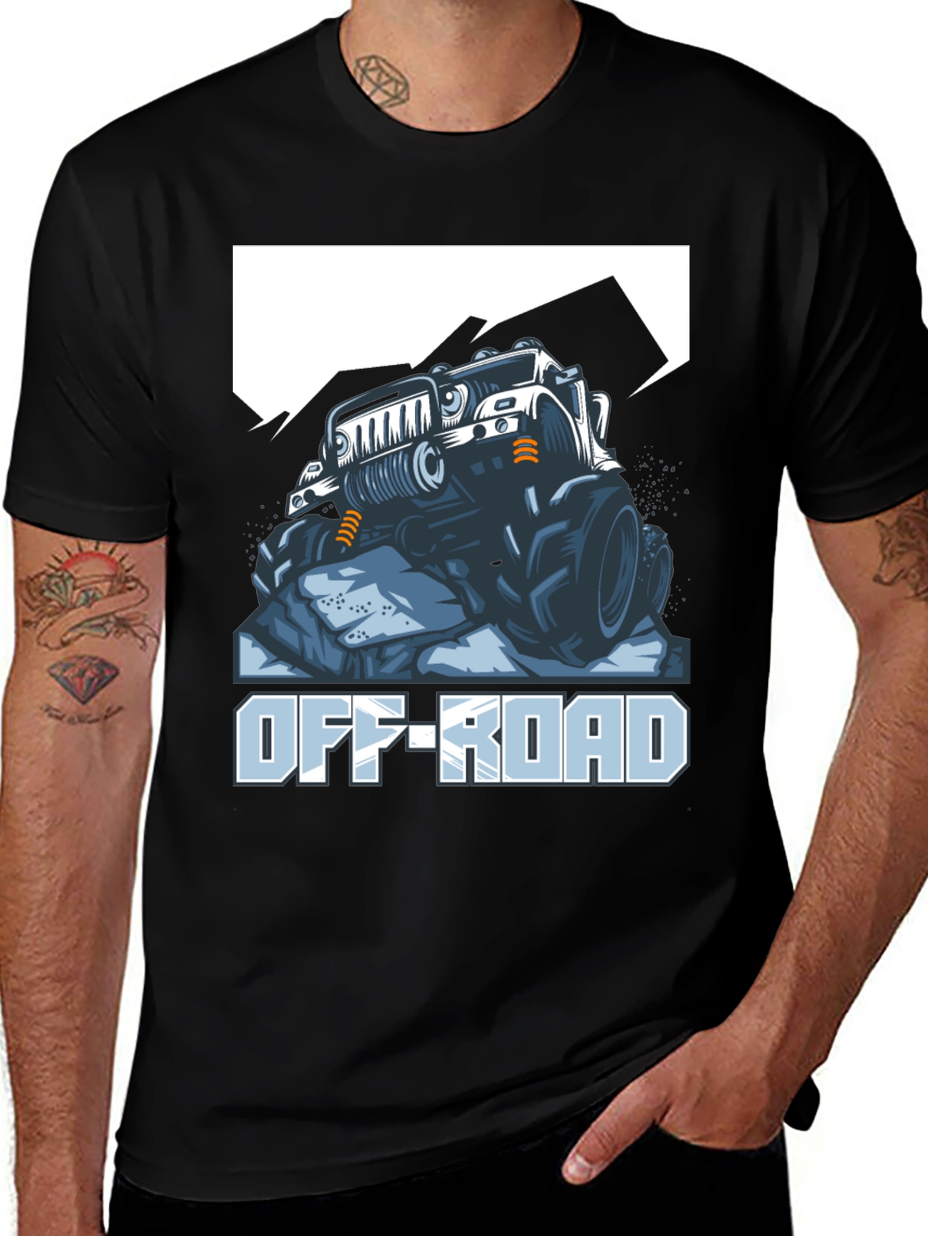 Off-Road Truck Graphic Tee - Black Cotton