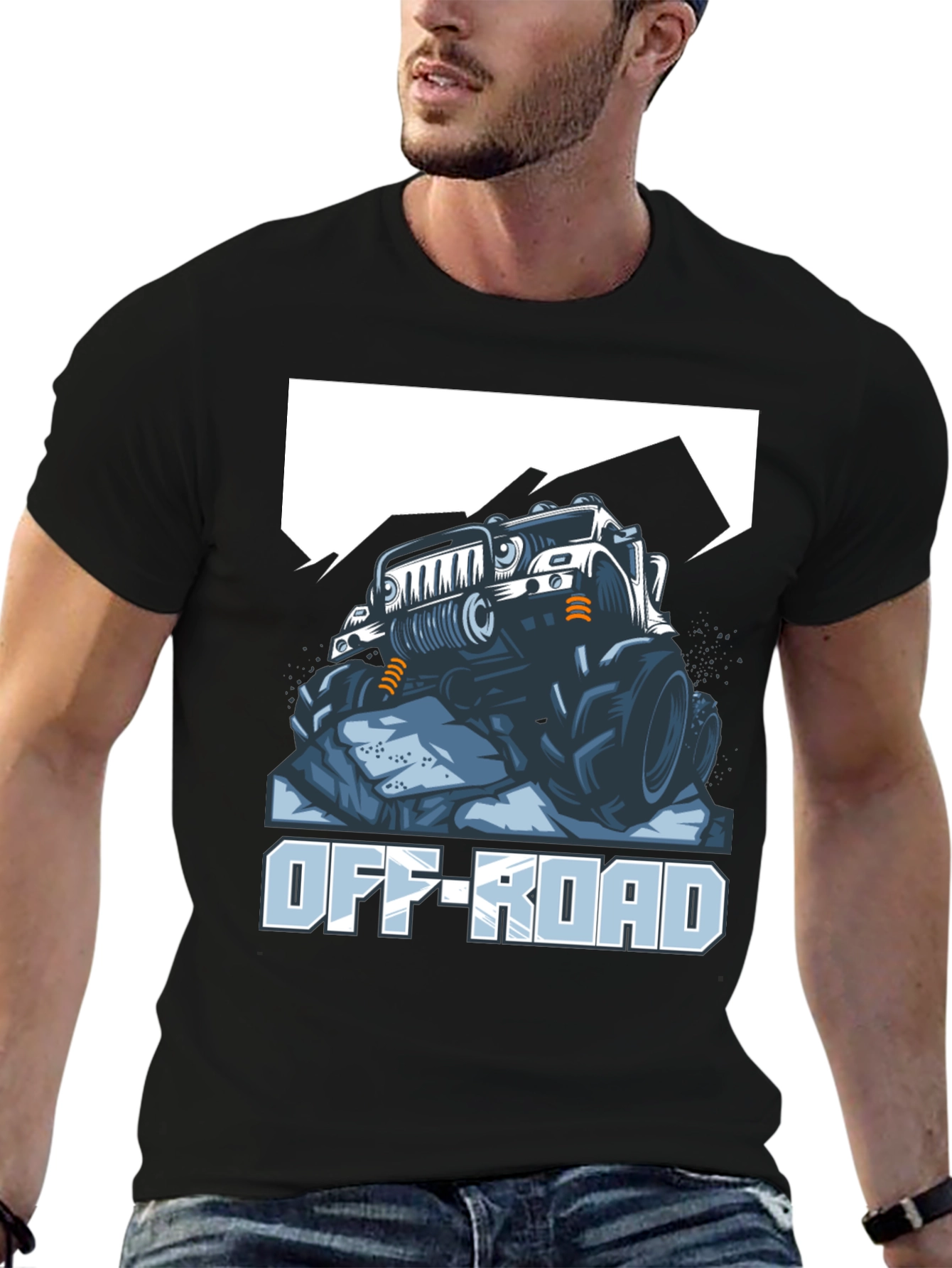 Off-Road Truck Graphic Tee - Black Cotton