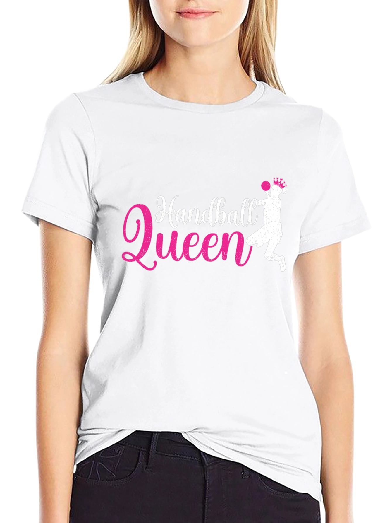 Handball Queen Black Graphic T-Shirt