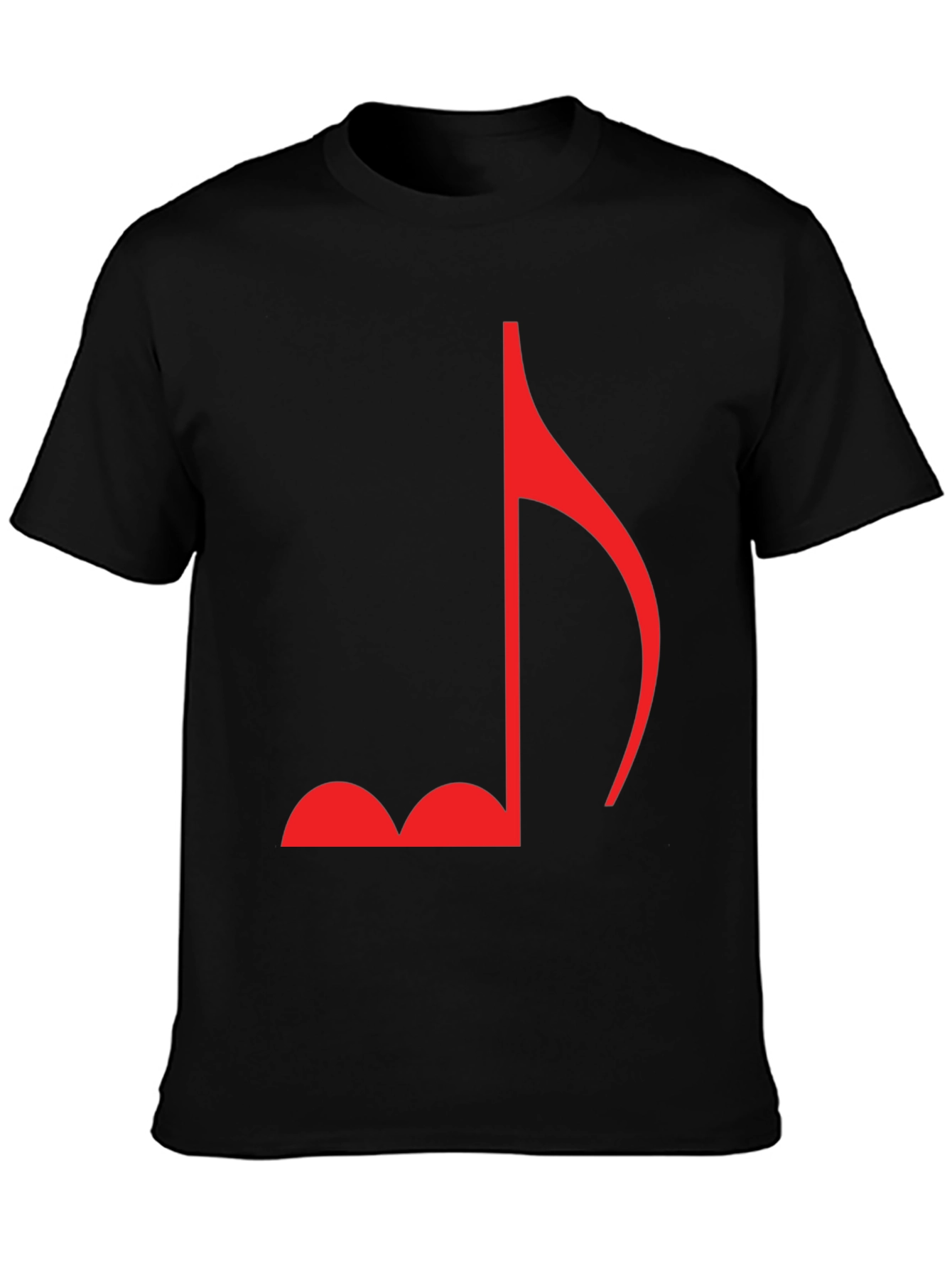 Music Note Graphic Tee - Casual Black T-Shirt