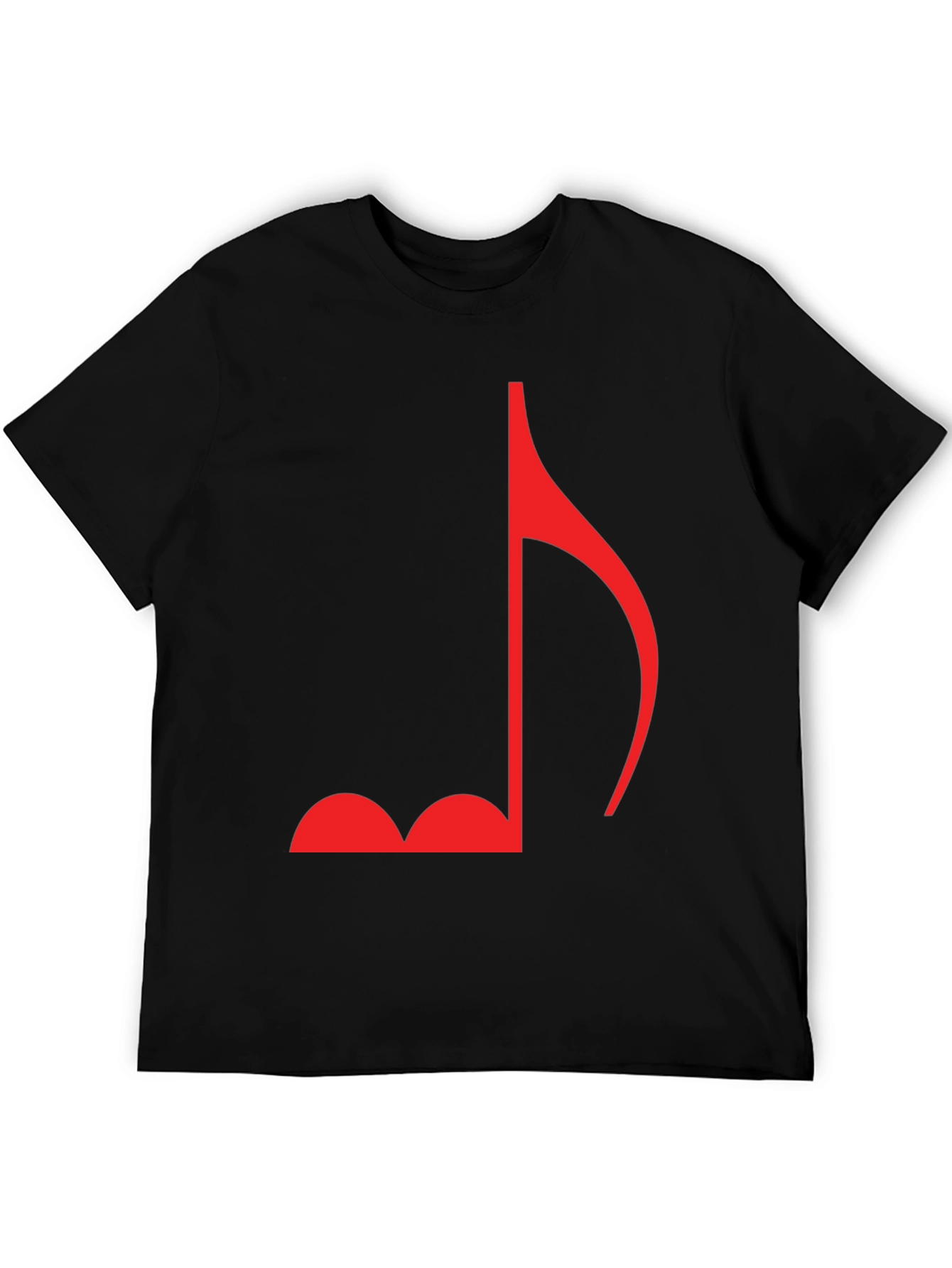 Music Note Graphic Tee - Casual Black T-Shirt