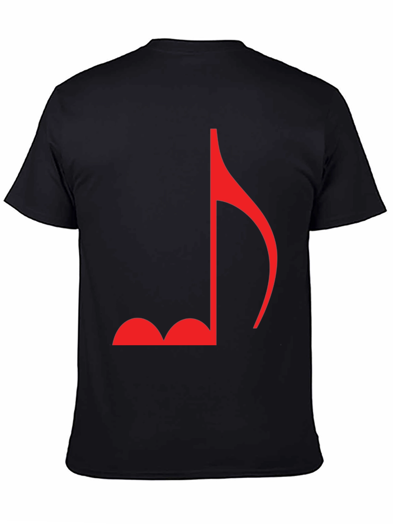 Music Note Graphic Tee - Casual Black T-Shirt
