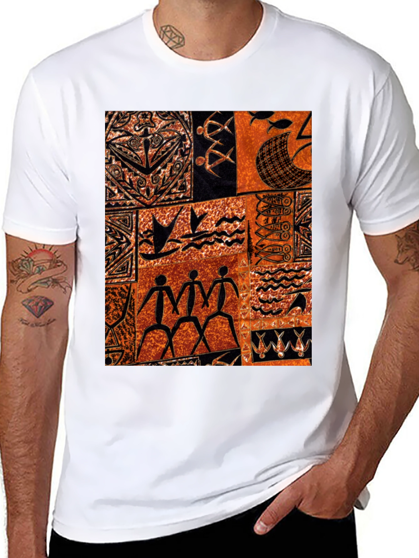 Tribal Pattern Tee - Unique Graphic Print