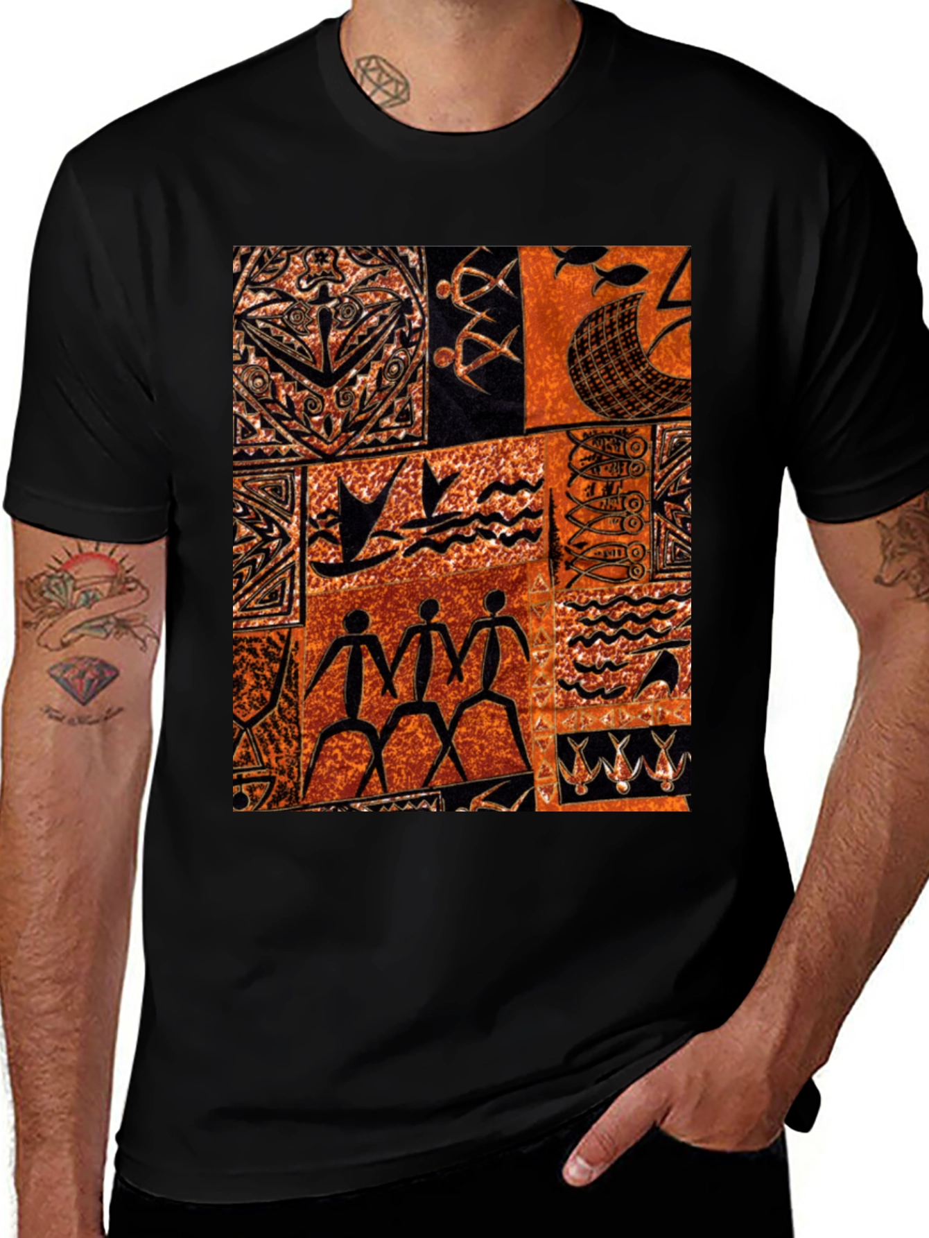 Tribal Pattern Tee - Unique Graphic Print