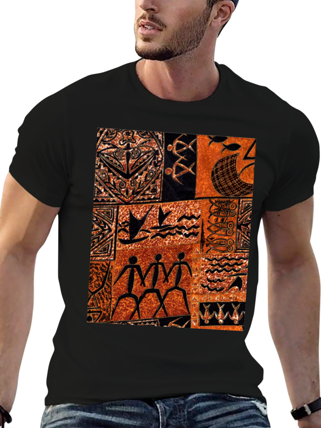 Tribal Pattern Tee - Unique Graphic Print
