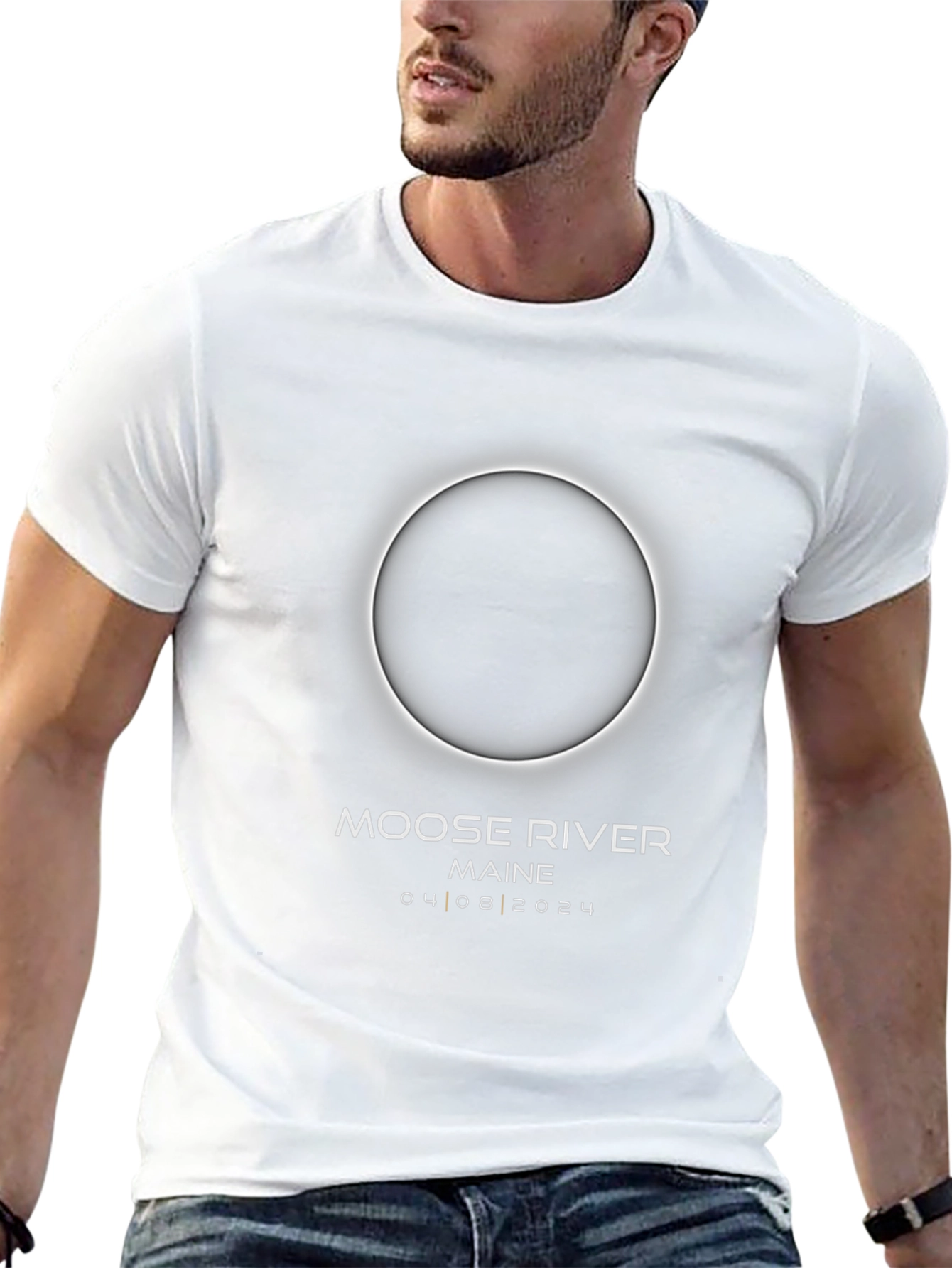 Moose River Maine Eclipse T-Shirt - April 8 2024
