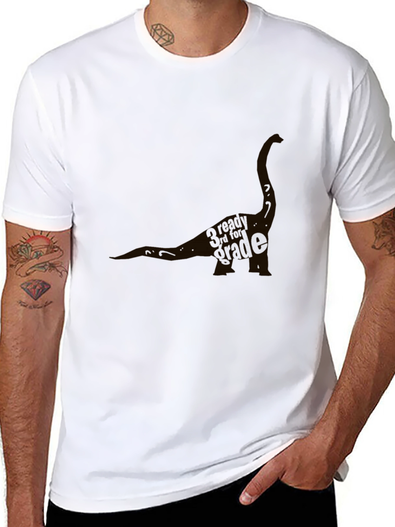 Dinosaur Graphic T-Shirt - Black Cotton Blend