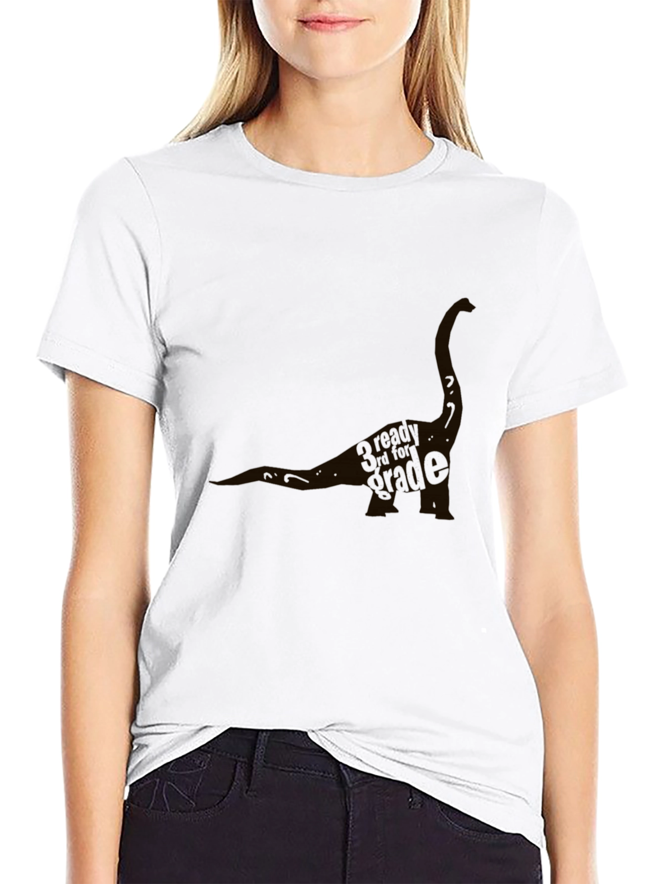 Dinosaur Graphic T-Shirt - Black Cotton Blend