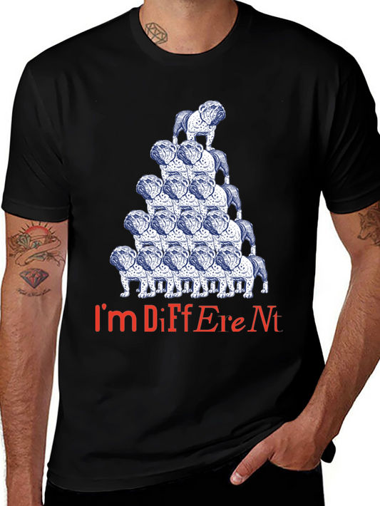 Unique Bulldog Pyramid Graphic Tee
