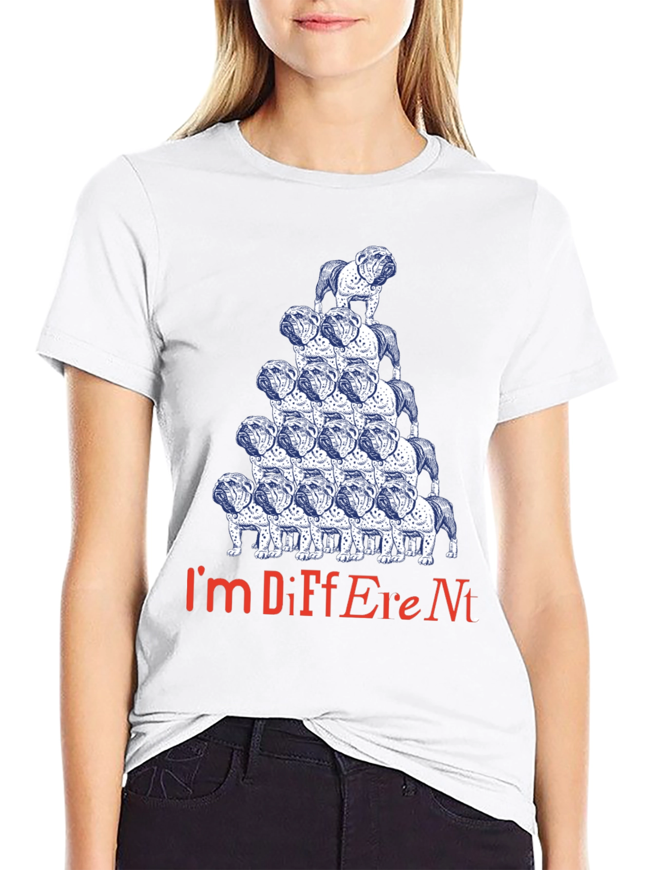 Unique Bulldog Pyramid Graphic Tee