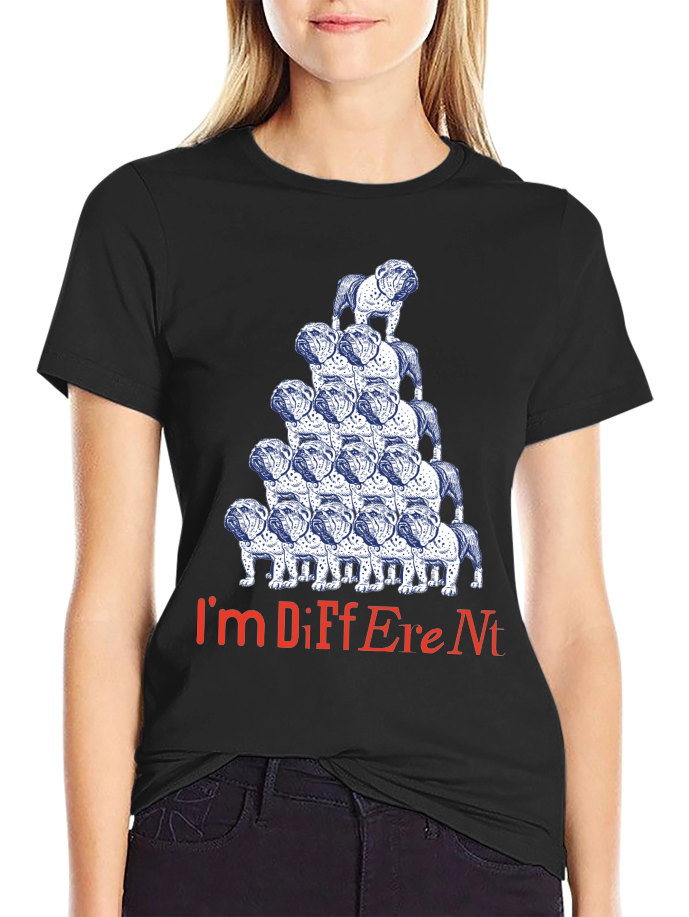 Unique Bulldog Pyramid Graphic Tee
