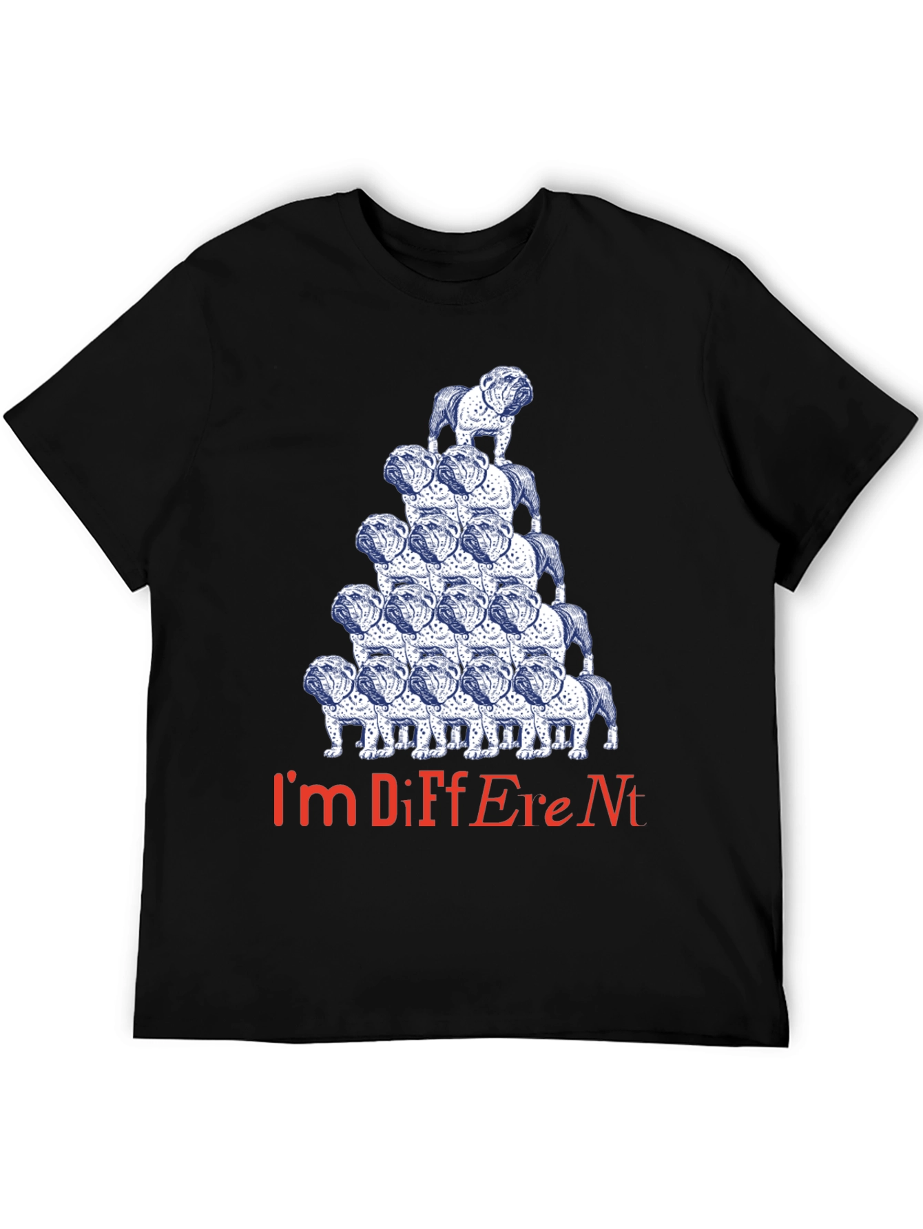Unique Bulldog Pyramid Graphic Tee