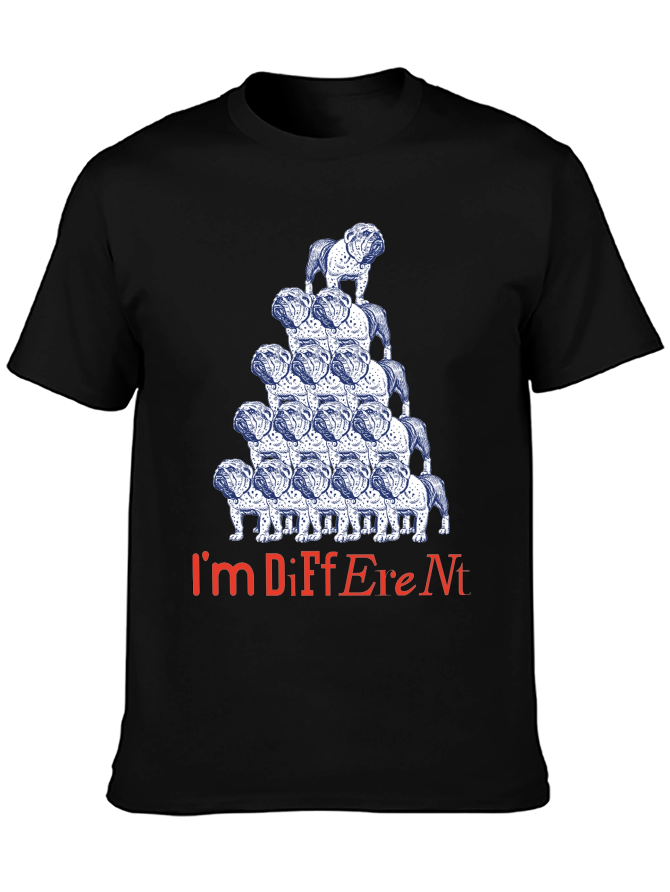 Unique Bulldog Pyramid Graphic Tee