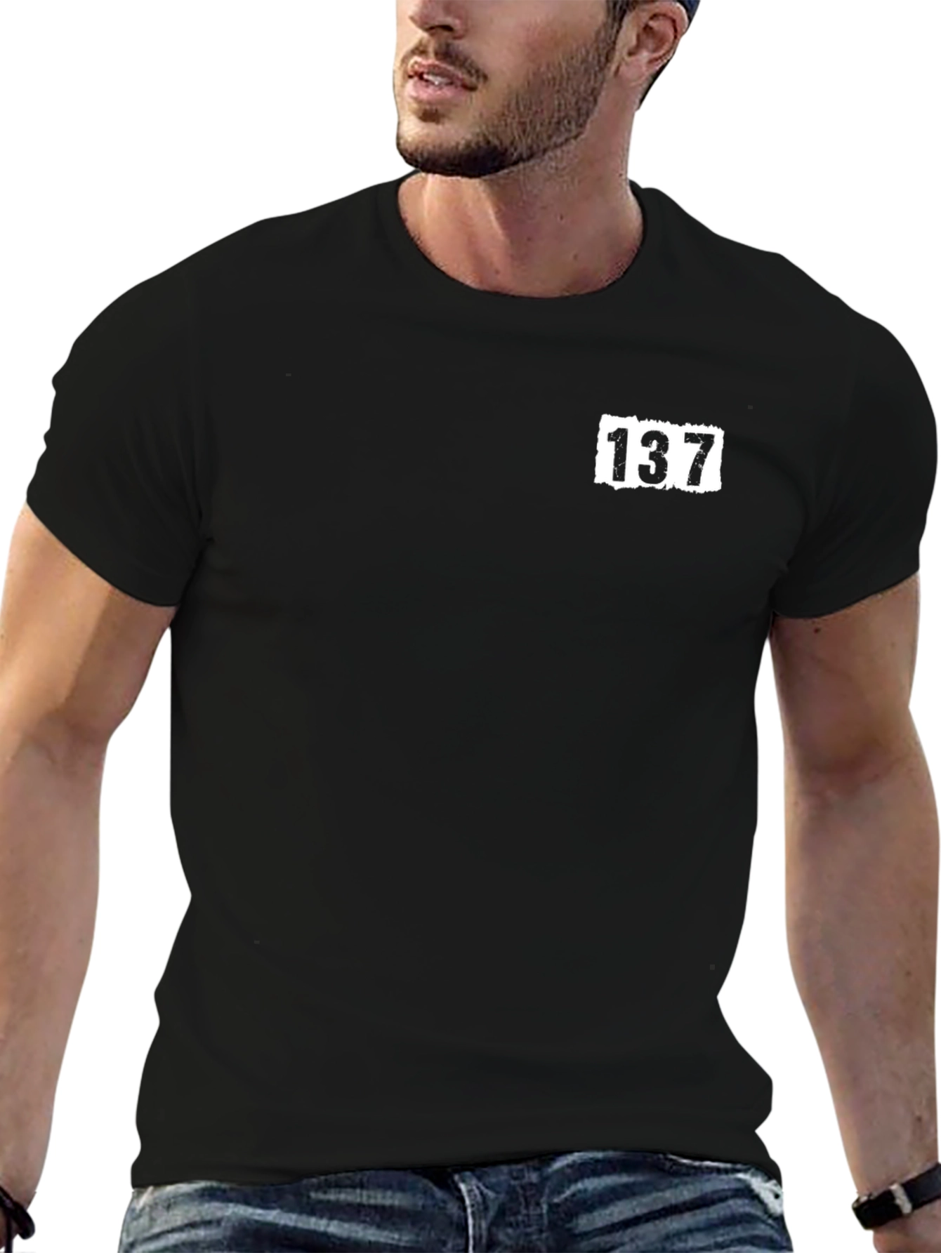Black T-Shirt with 137 Graphic