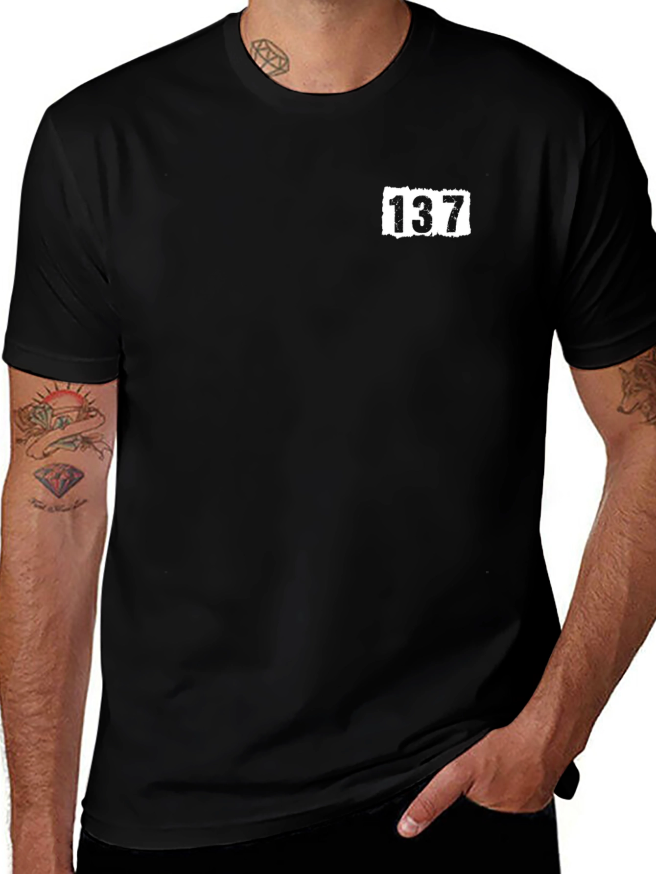 Black T-Shirt with 137 Graphic