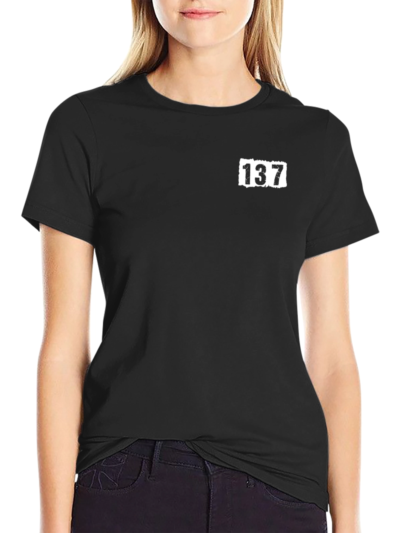 Black T-Shirt with 137 Graphic