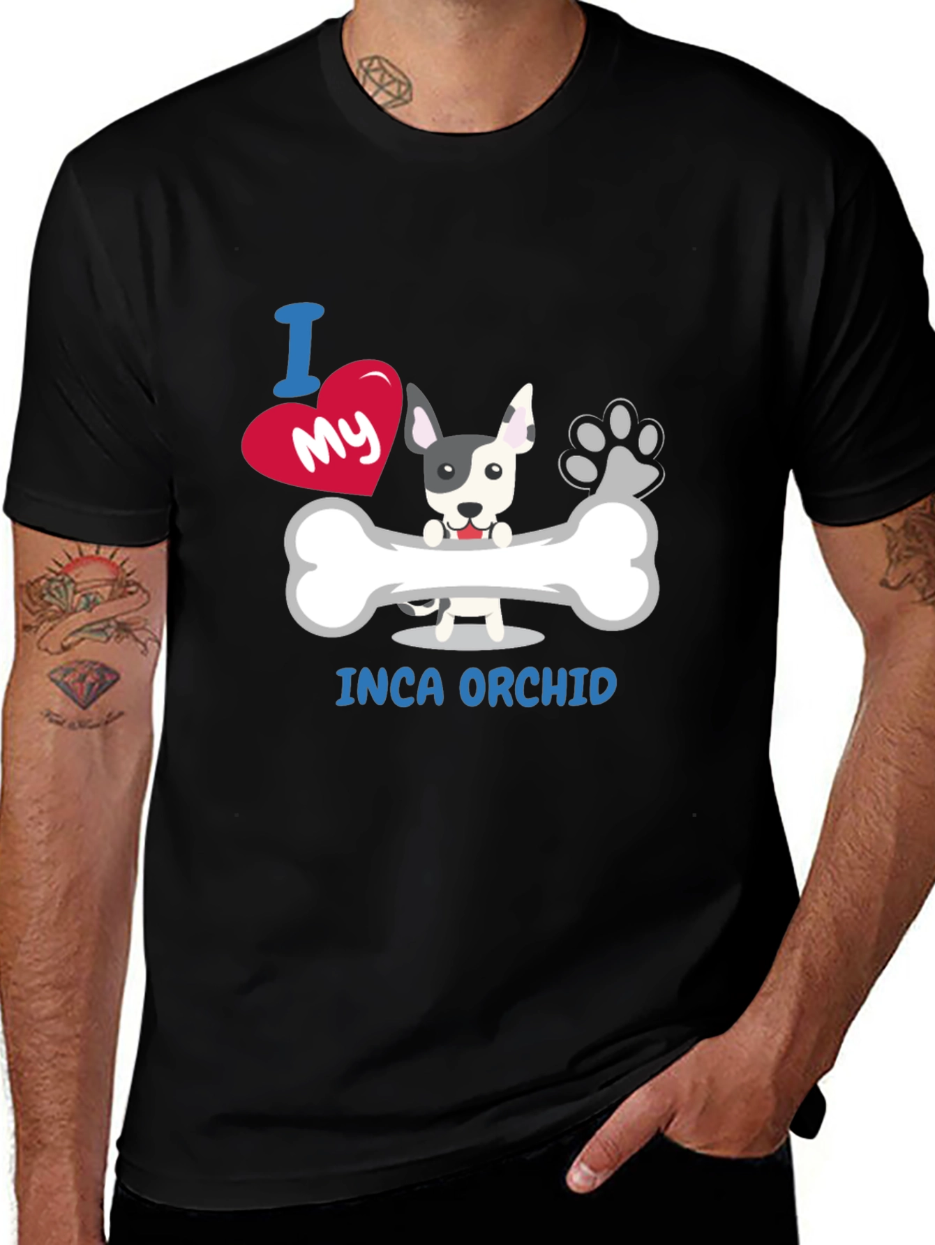 I Love My Inca Orchid Dog Graphic T-Shirt
