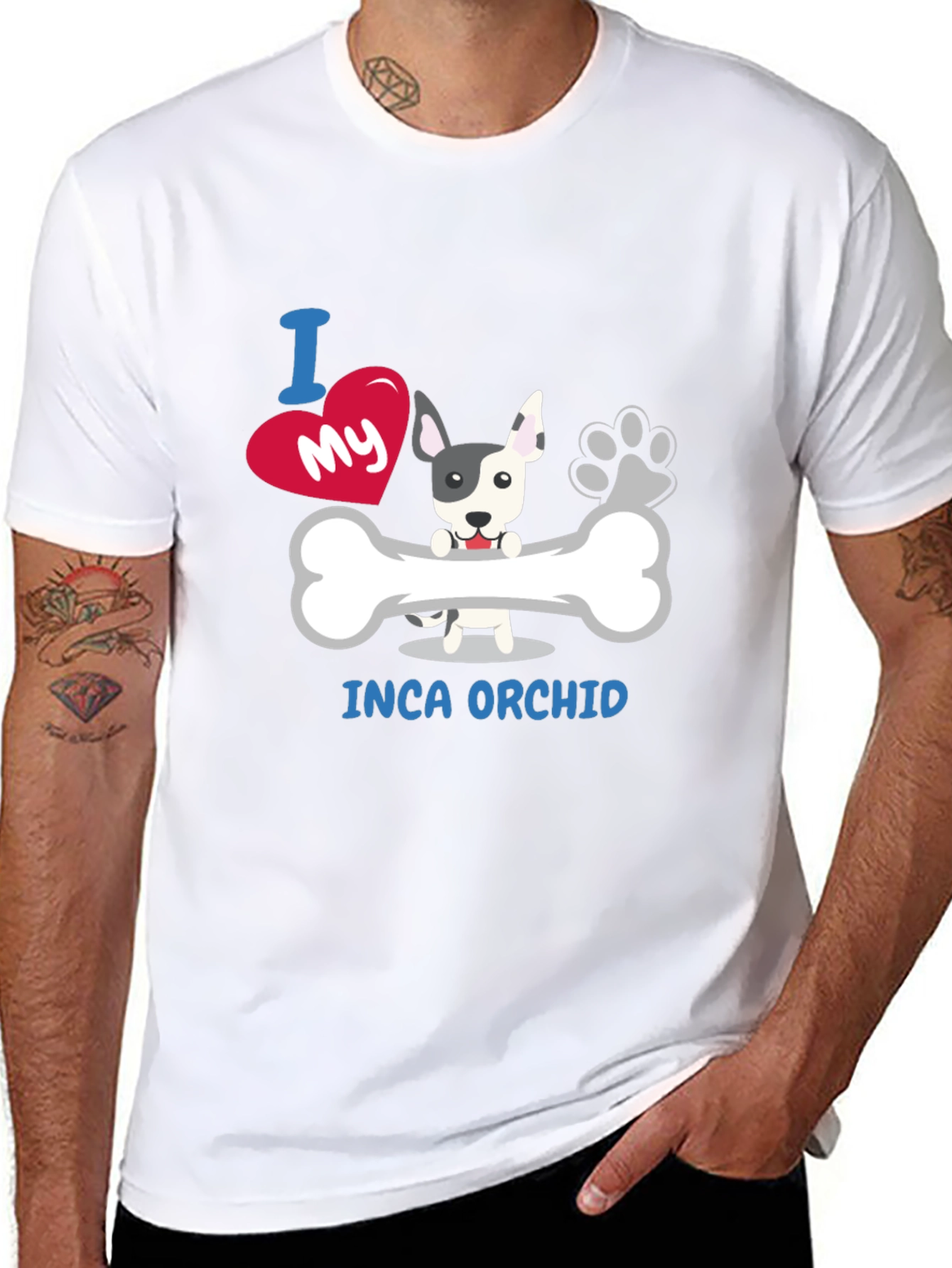 I Love My Inca Orchid Dog Graphic T-Shirt