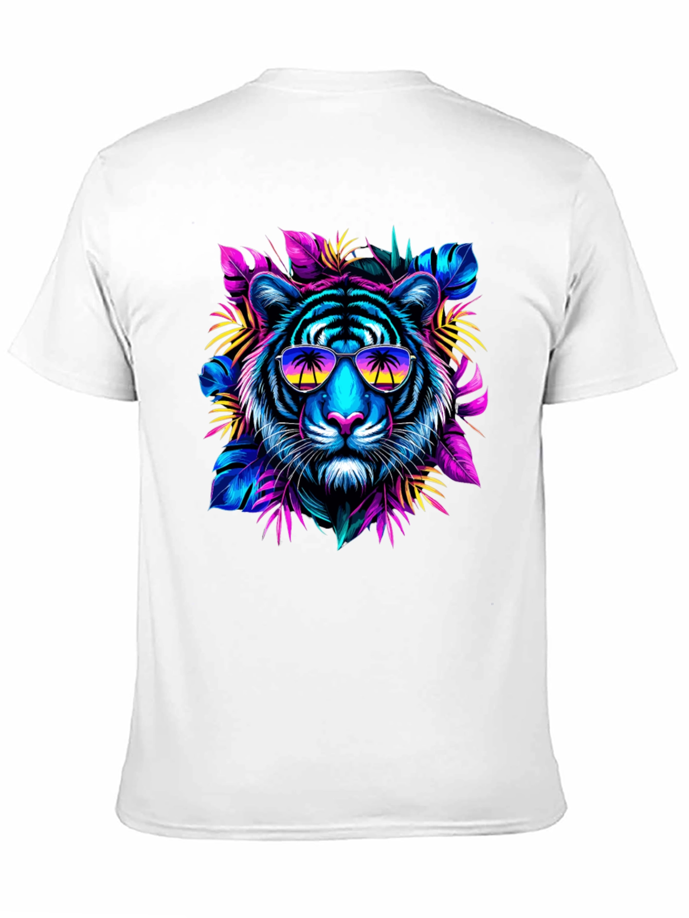 Neon Tiger Graphic Tee - Tropical Vibes
