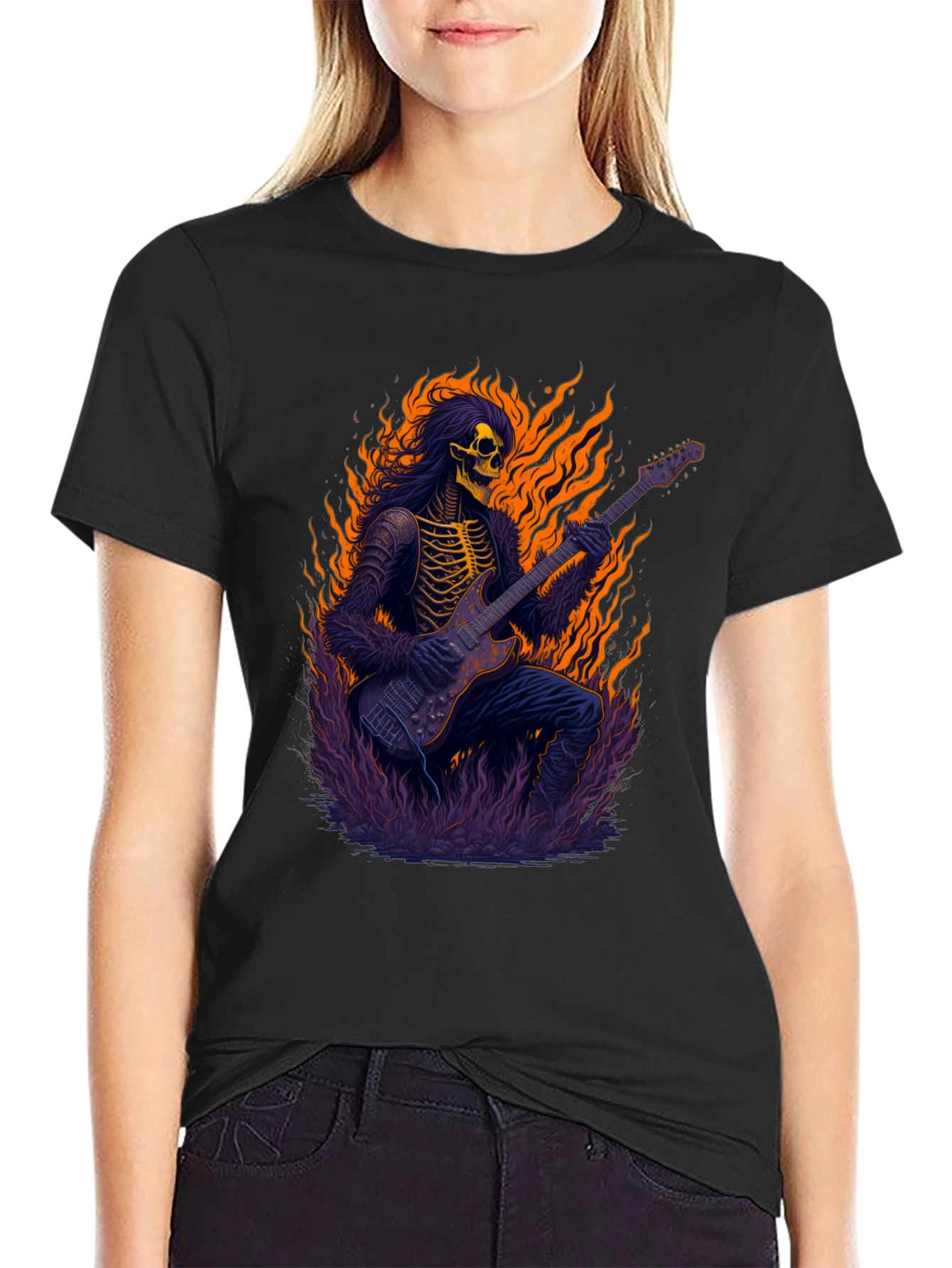 Skeleton Guitarist Graphic T-Shirt
