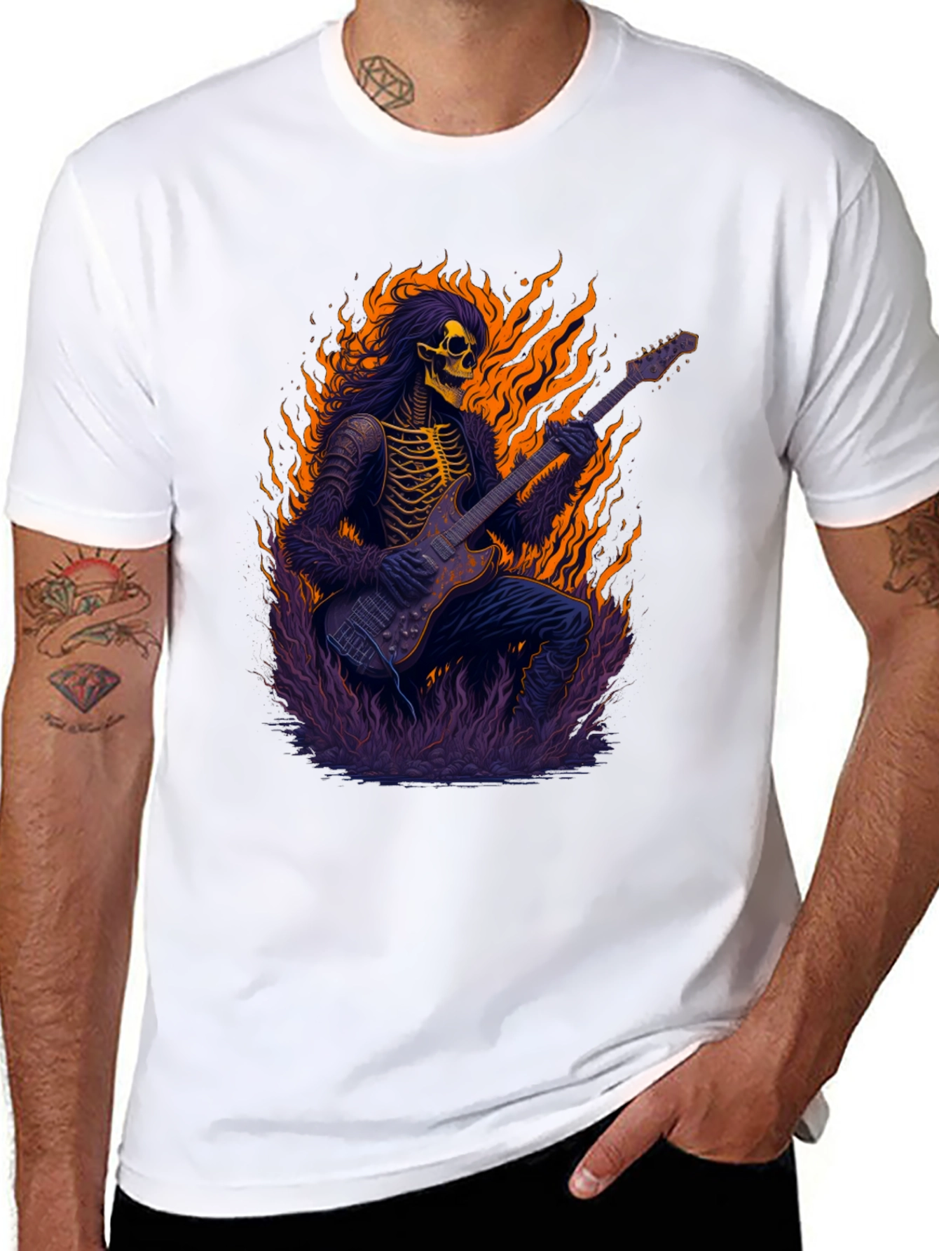 Skeleton Guitarist Graphic T-Shirt
