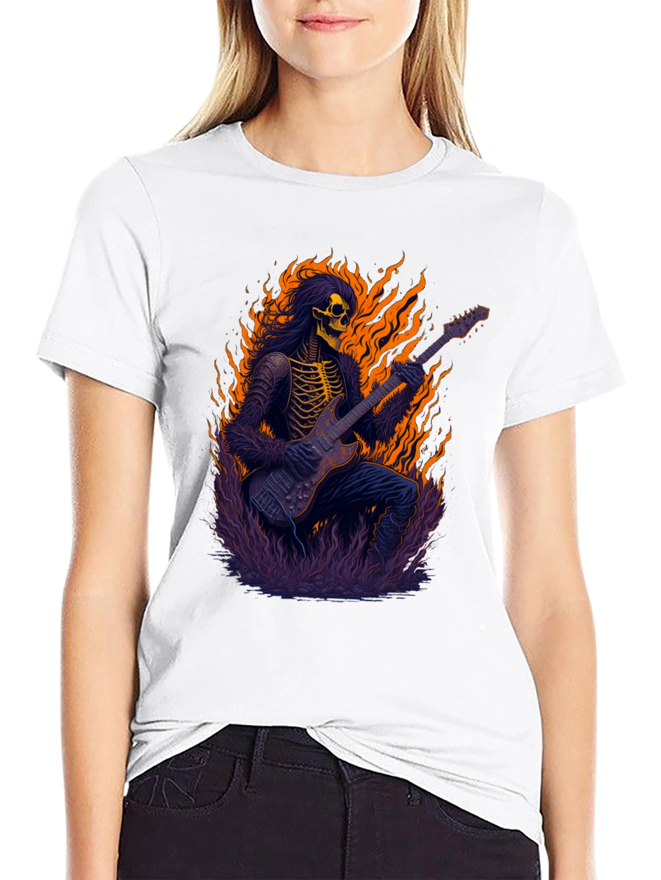 Skeleton Guitarist Graphic T-Shirt