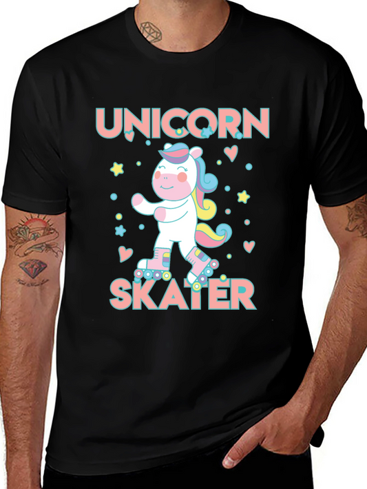 Unicorn Skater Graphic Tee - Black T-Shirt