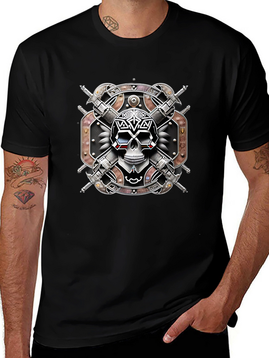Skull & Swords Graphic Tee - Edgy Style