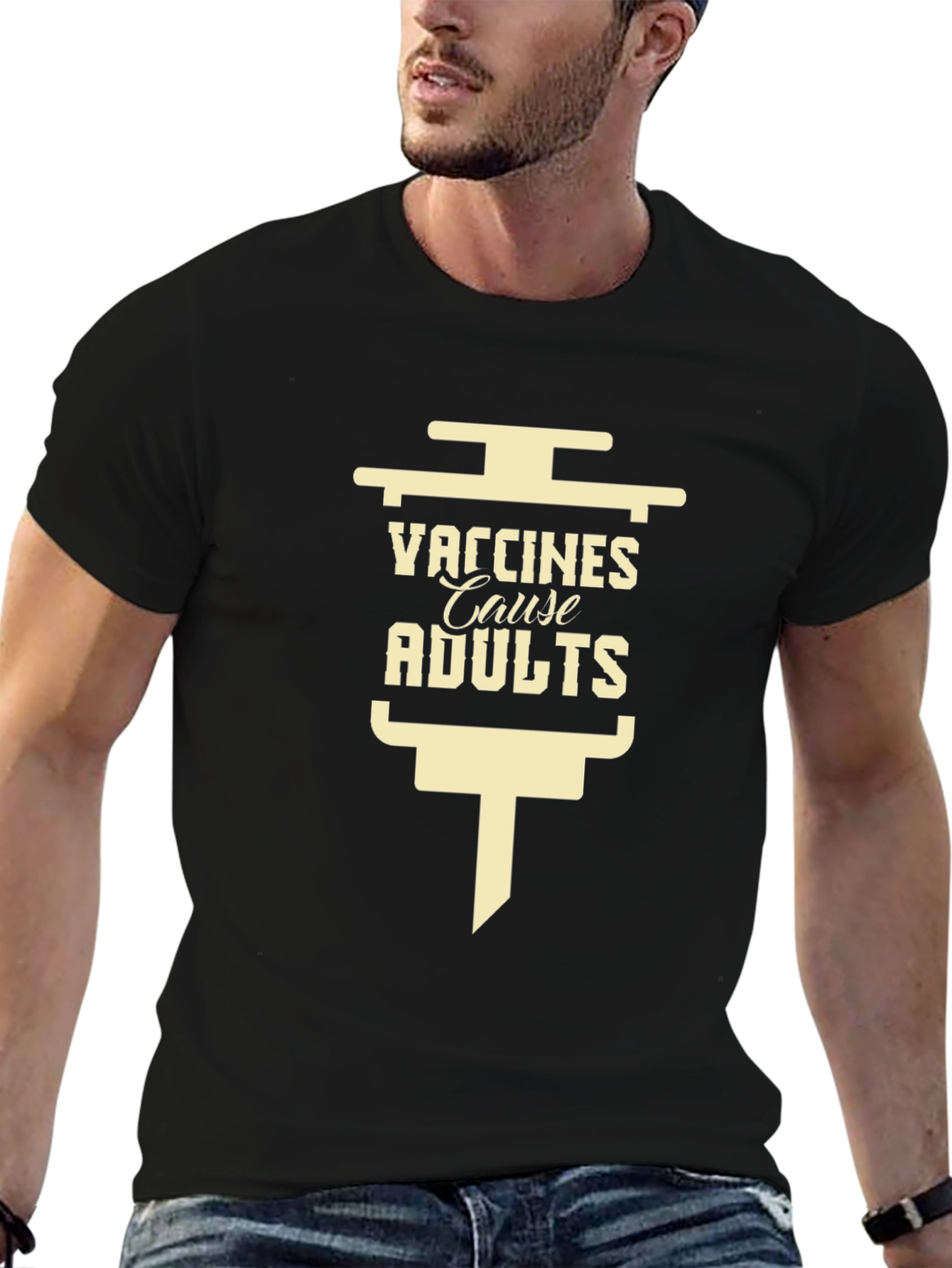 Vaccines Cause Adults Black T-Shirt