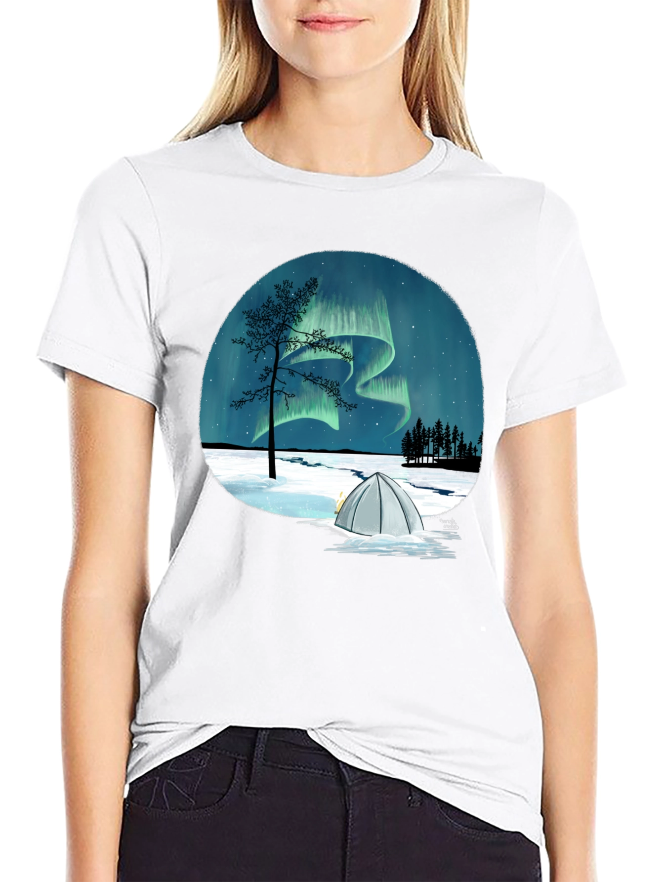 Northern Lights Camping Graphic Tee