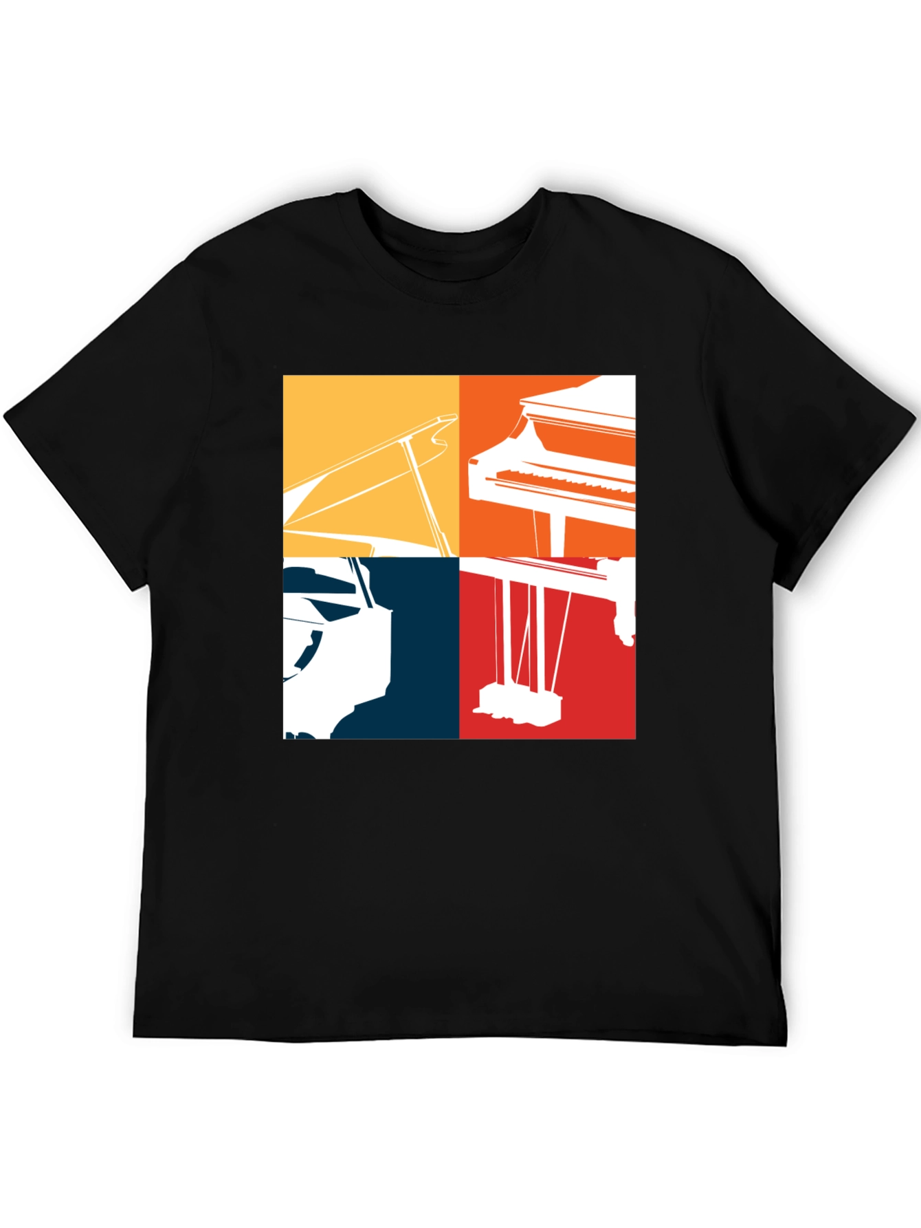 Piano Silhouette Graphic Tee - Music Lover Shirt