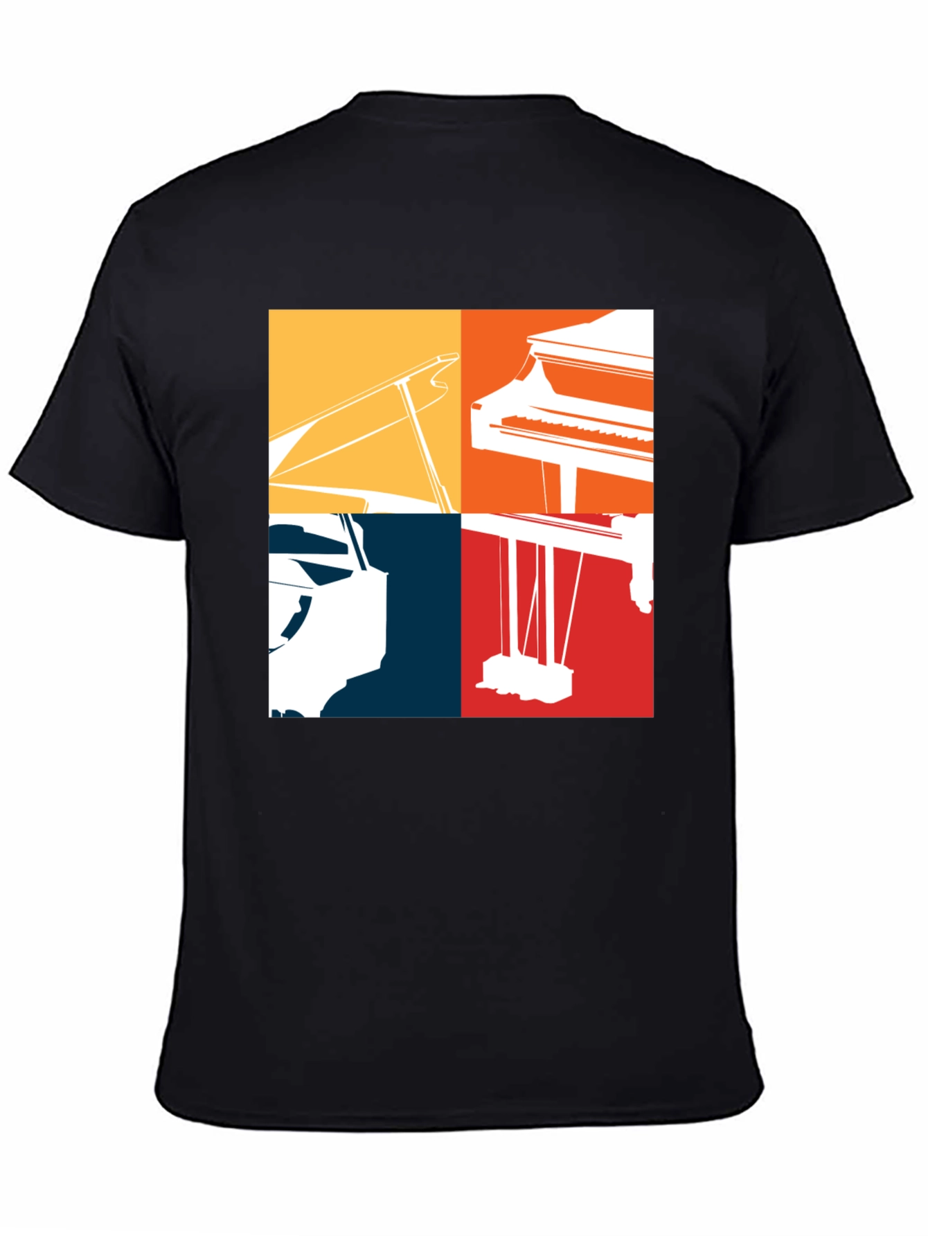 Piano Silhouette Graphic Tee - Music Lover Shirt