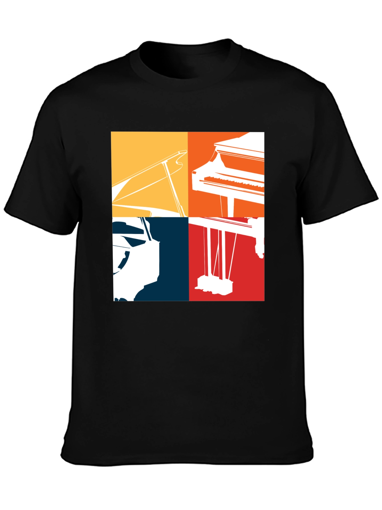 Piano Silhouette Graphic Tee - Music Lover Shirt