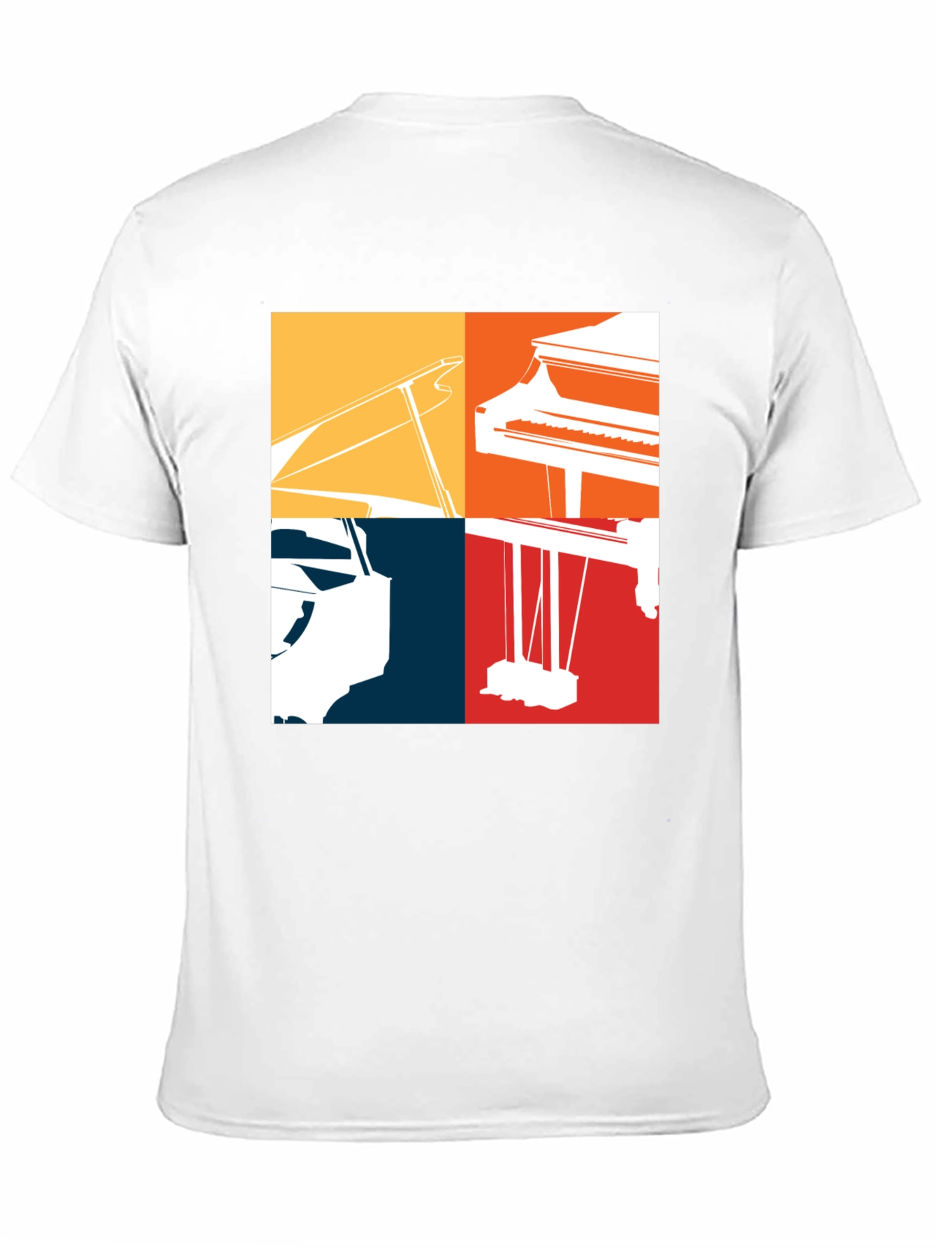 Piano Silhouette Graphic Tee - Music Lover Shirt