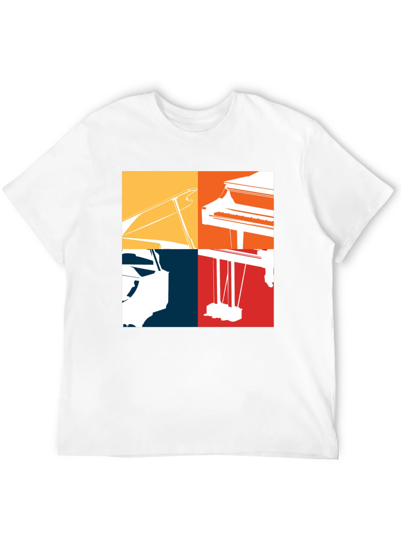 Piano Silhouette Graphic Tee - Music Lover Shirt