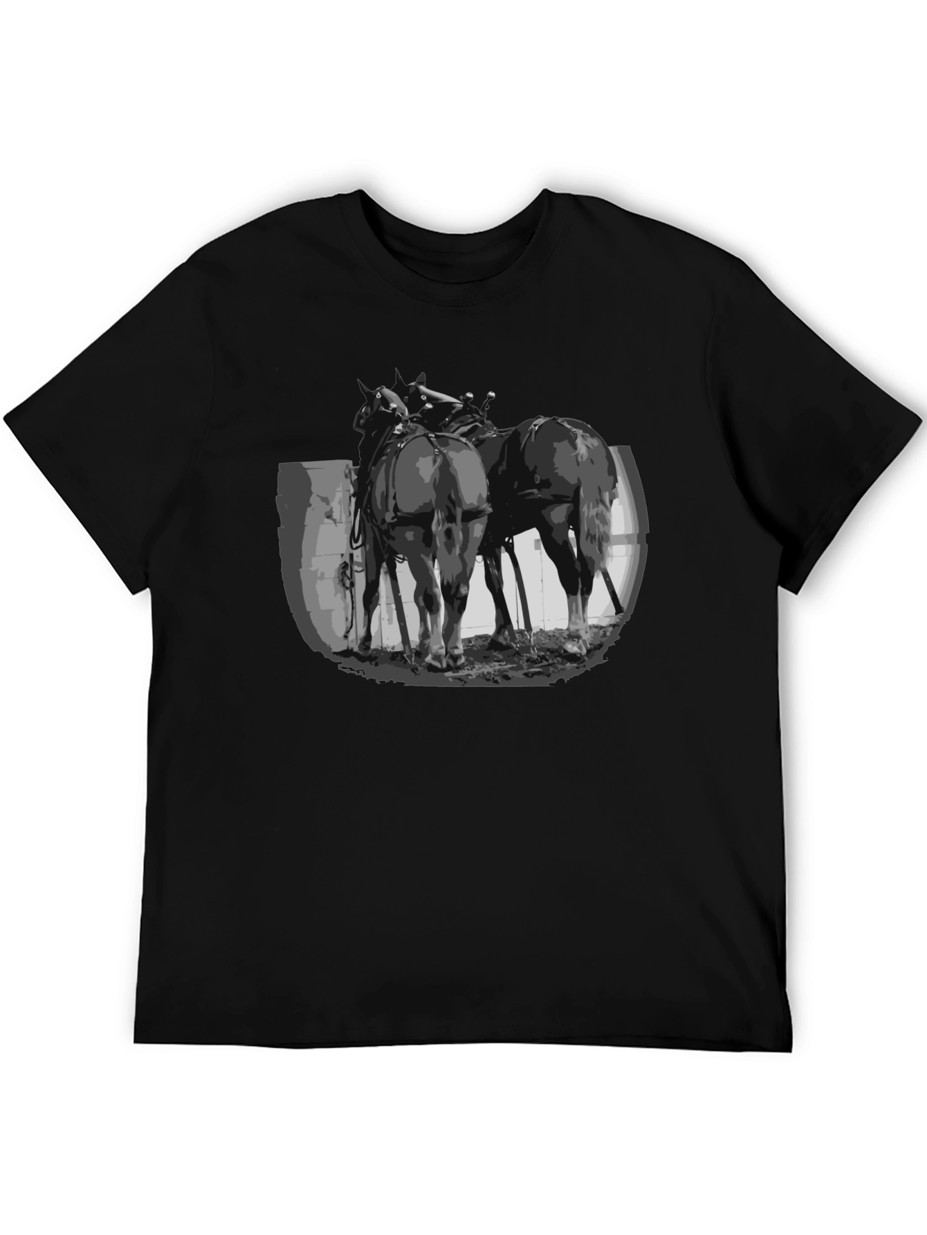 Black Rodeo Horses Graphic Tee