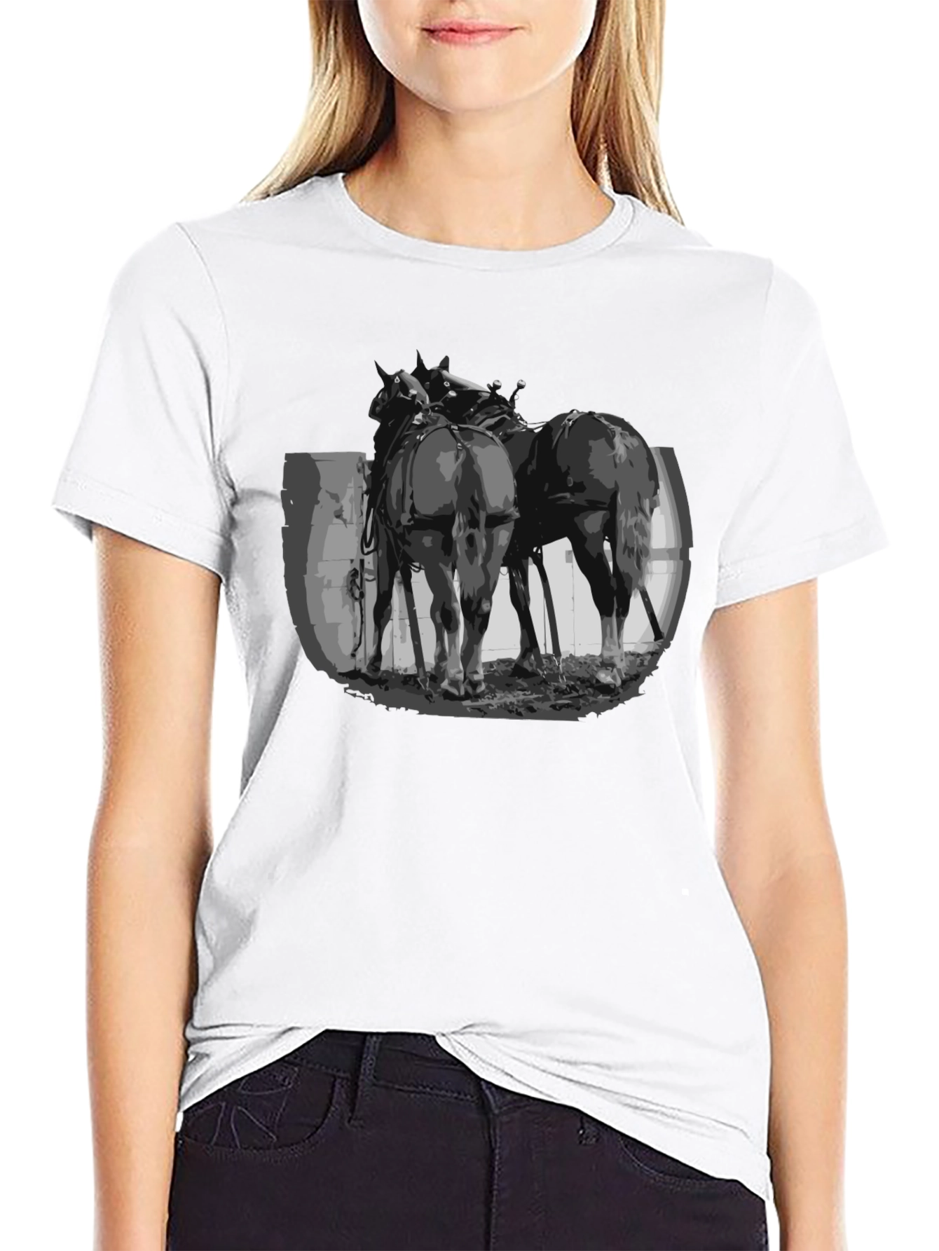 Black Rodeo Horses Graphic Tee
