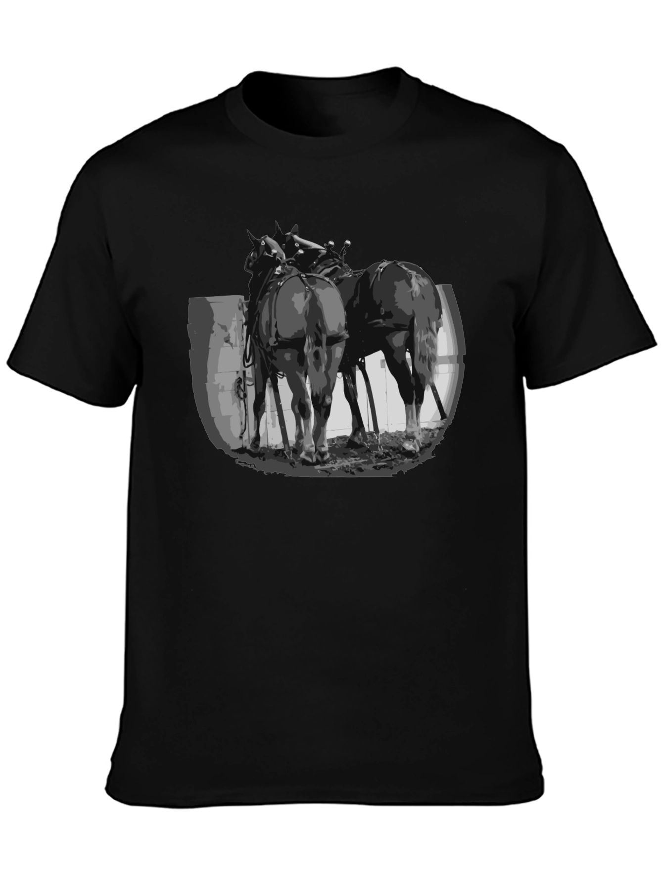 Black Rodeo Horses Graphic Tee