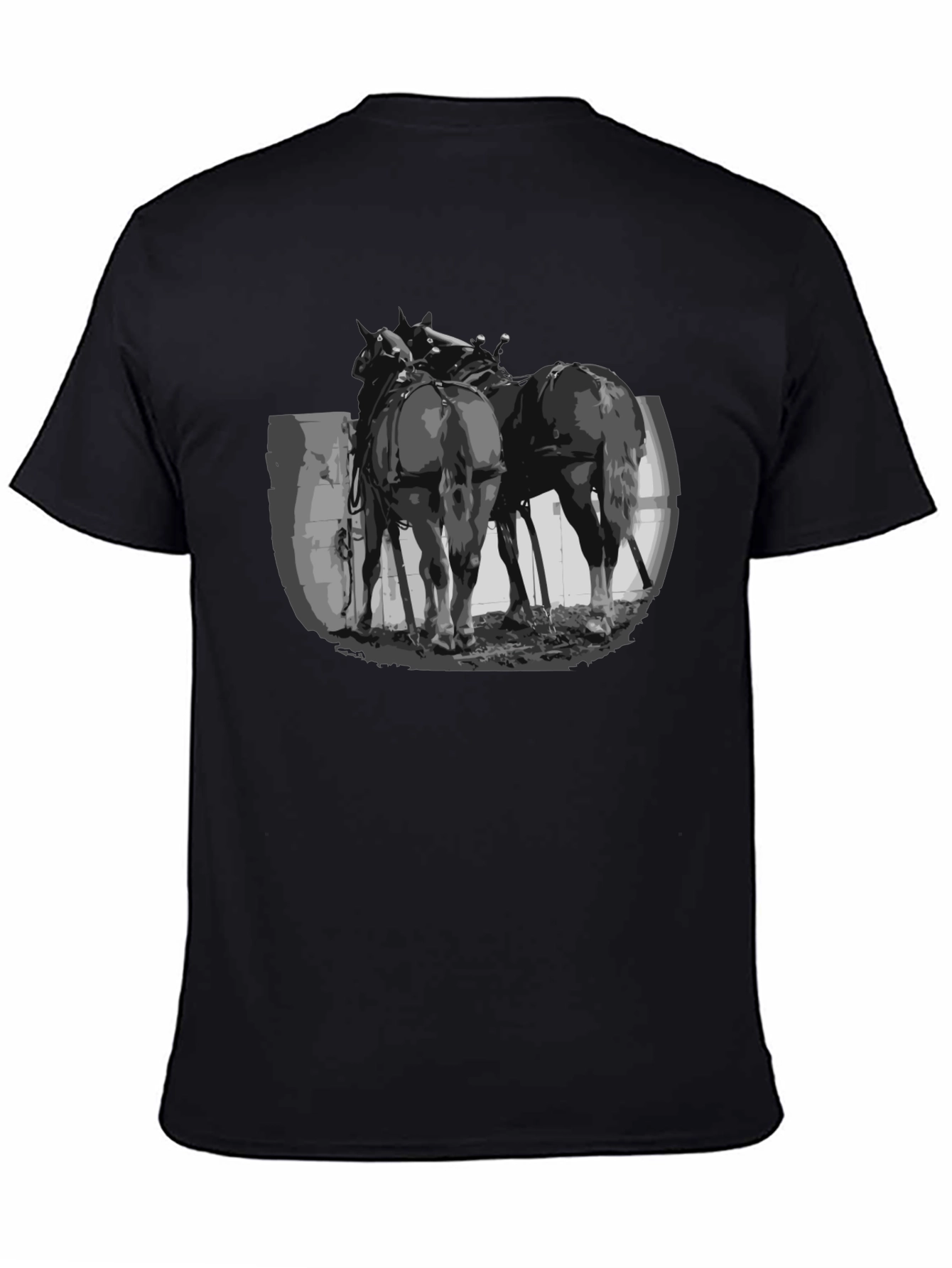 Black Rodeo Horses Graphic Tee