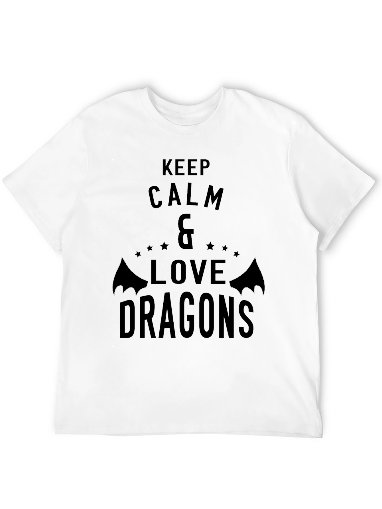 Keep Calm & Love Dragons Black Graphic Tee