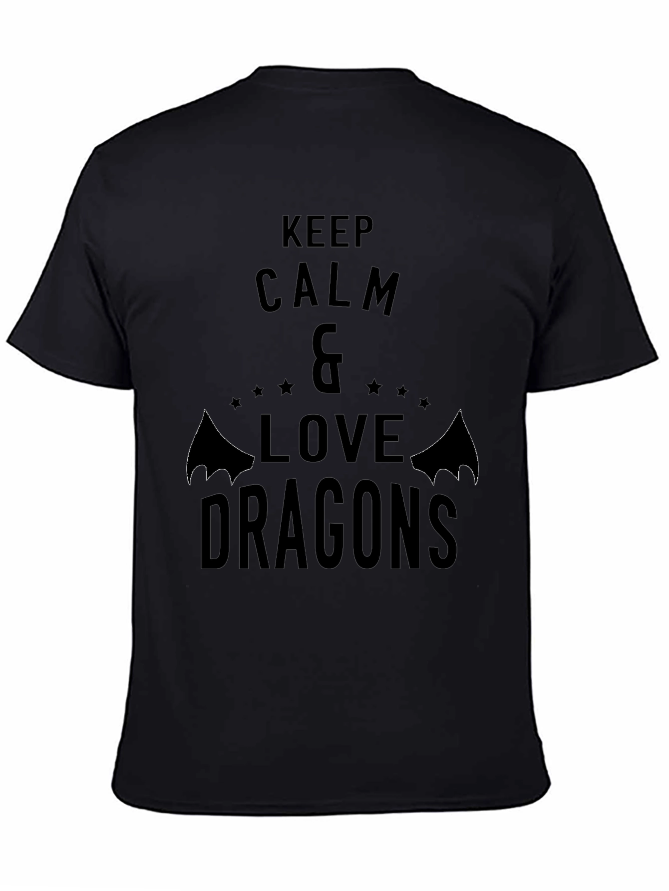 Keep Calm & Love Dragons Black Graphic Tee